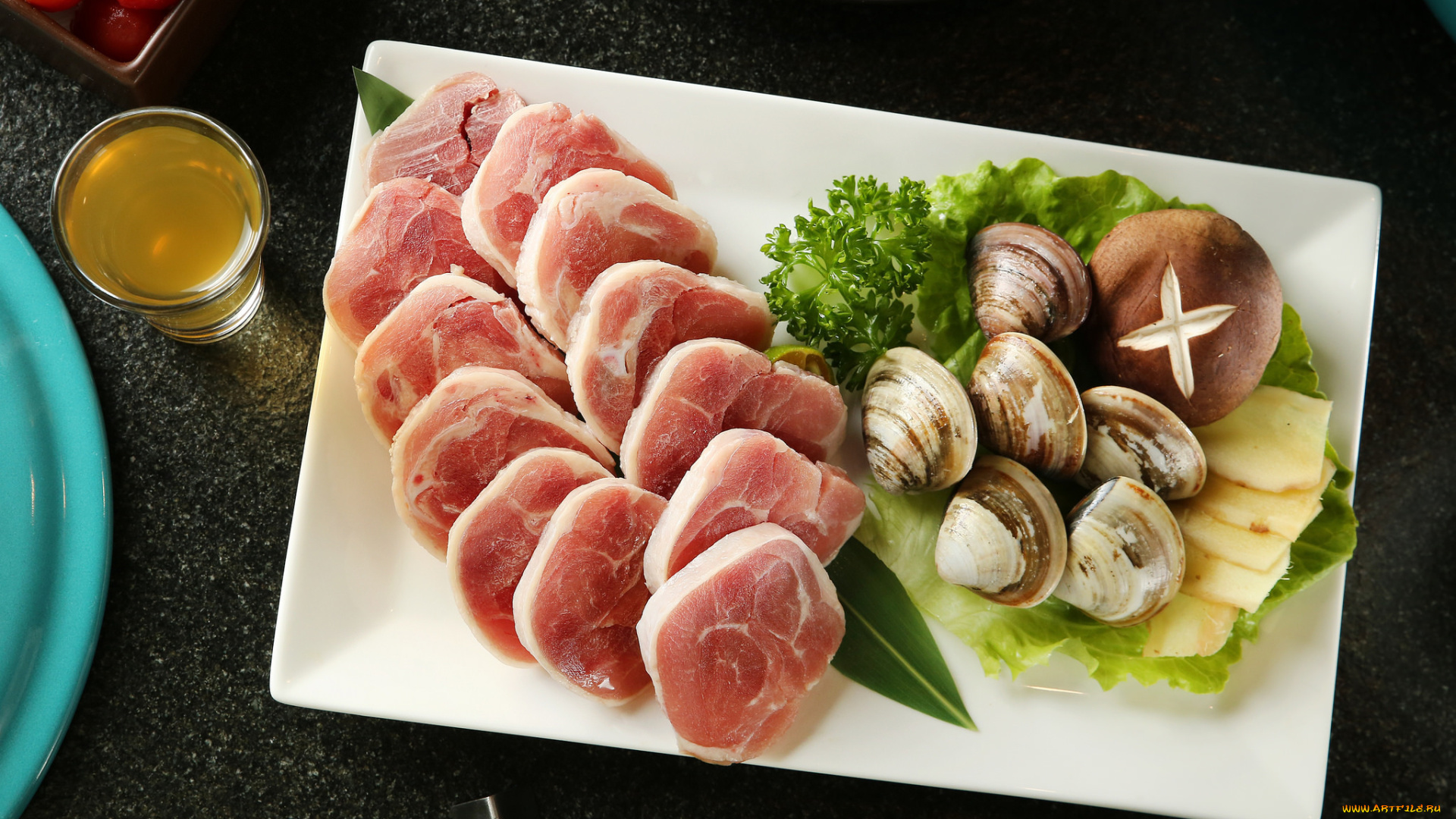 еда, разное, грибы, моллюски, мясо