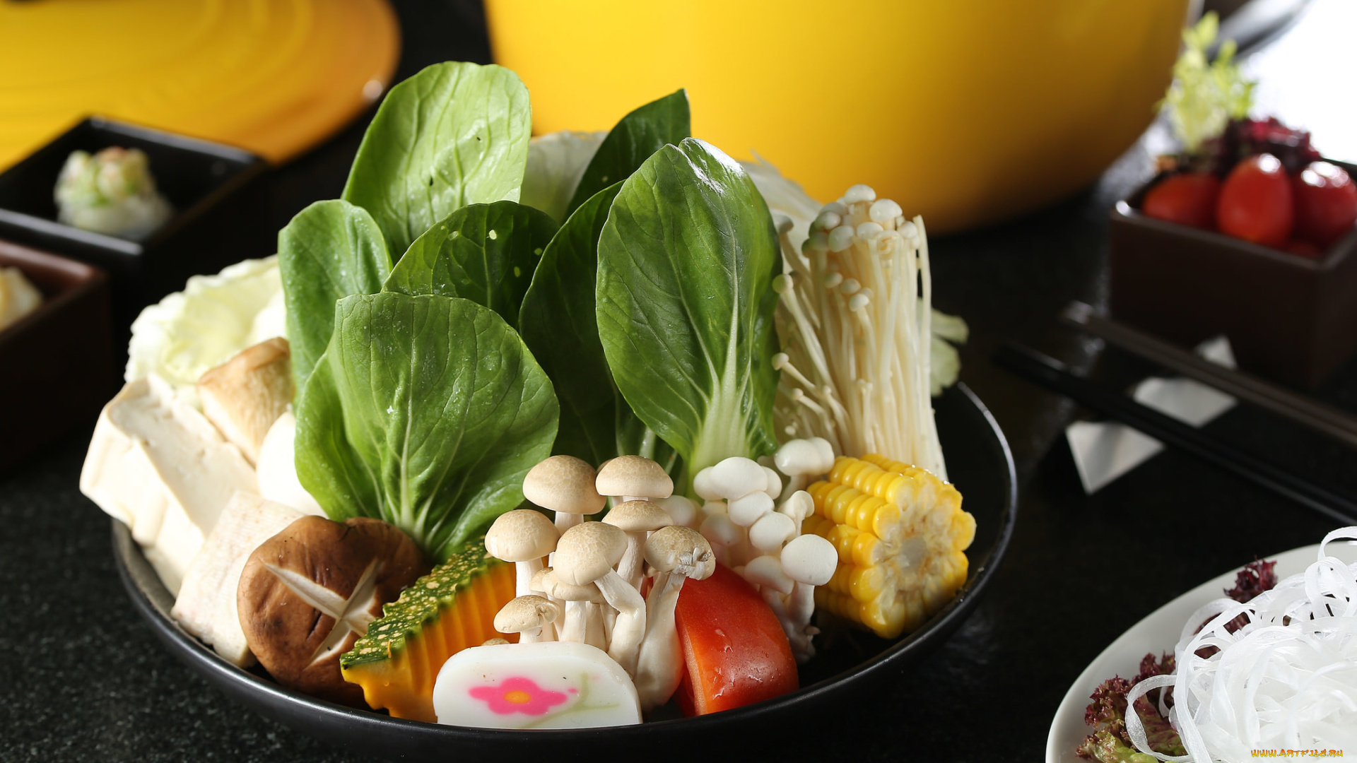 еда, разное, грибы, овощи, тайская, кухня