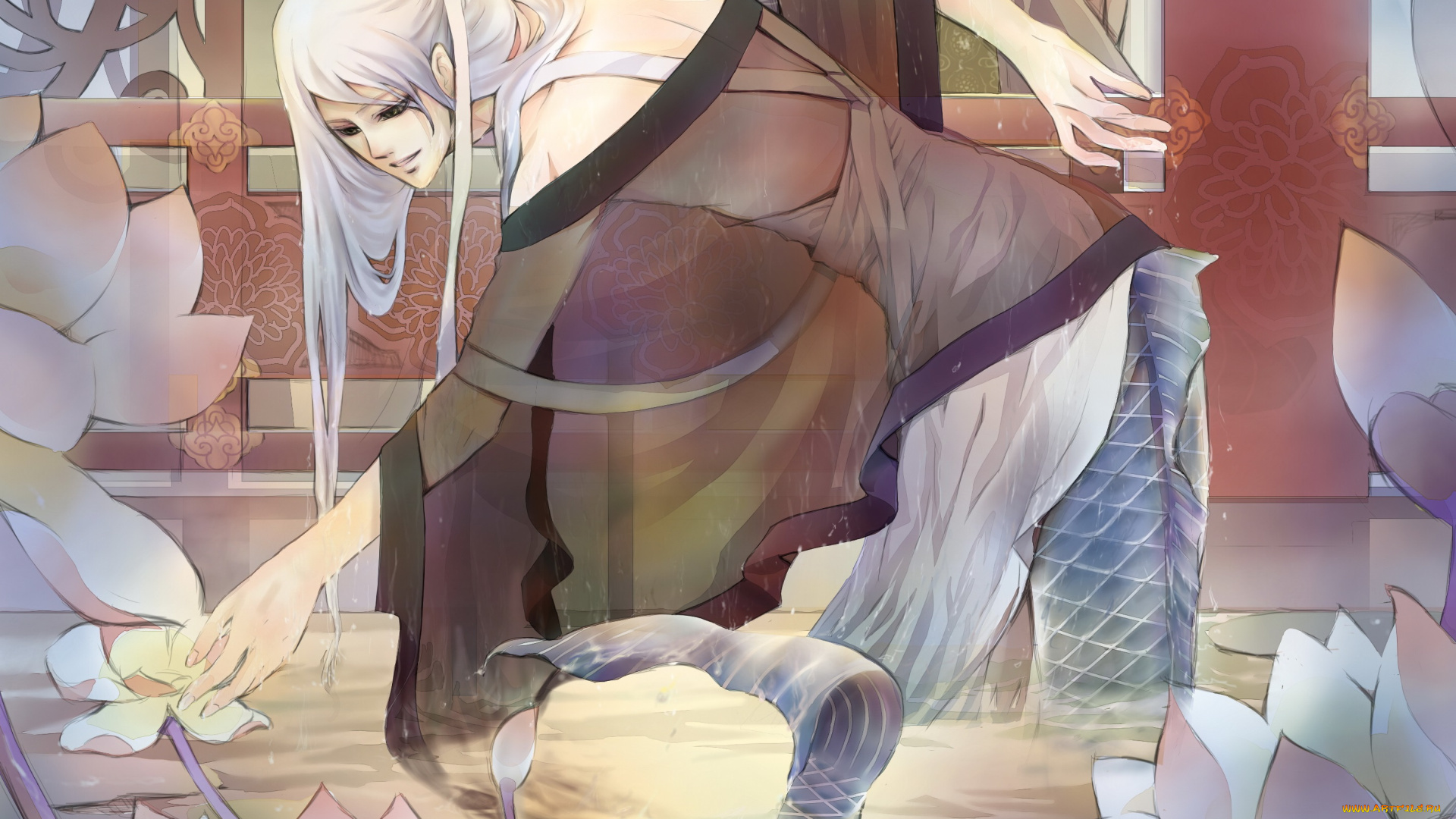 фэнтези, русалки, цветы, русал, арт, парень