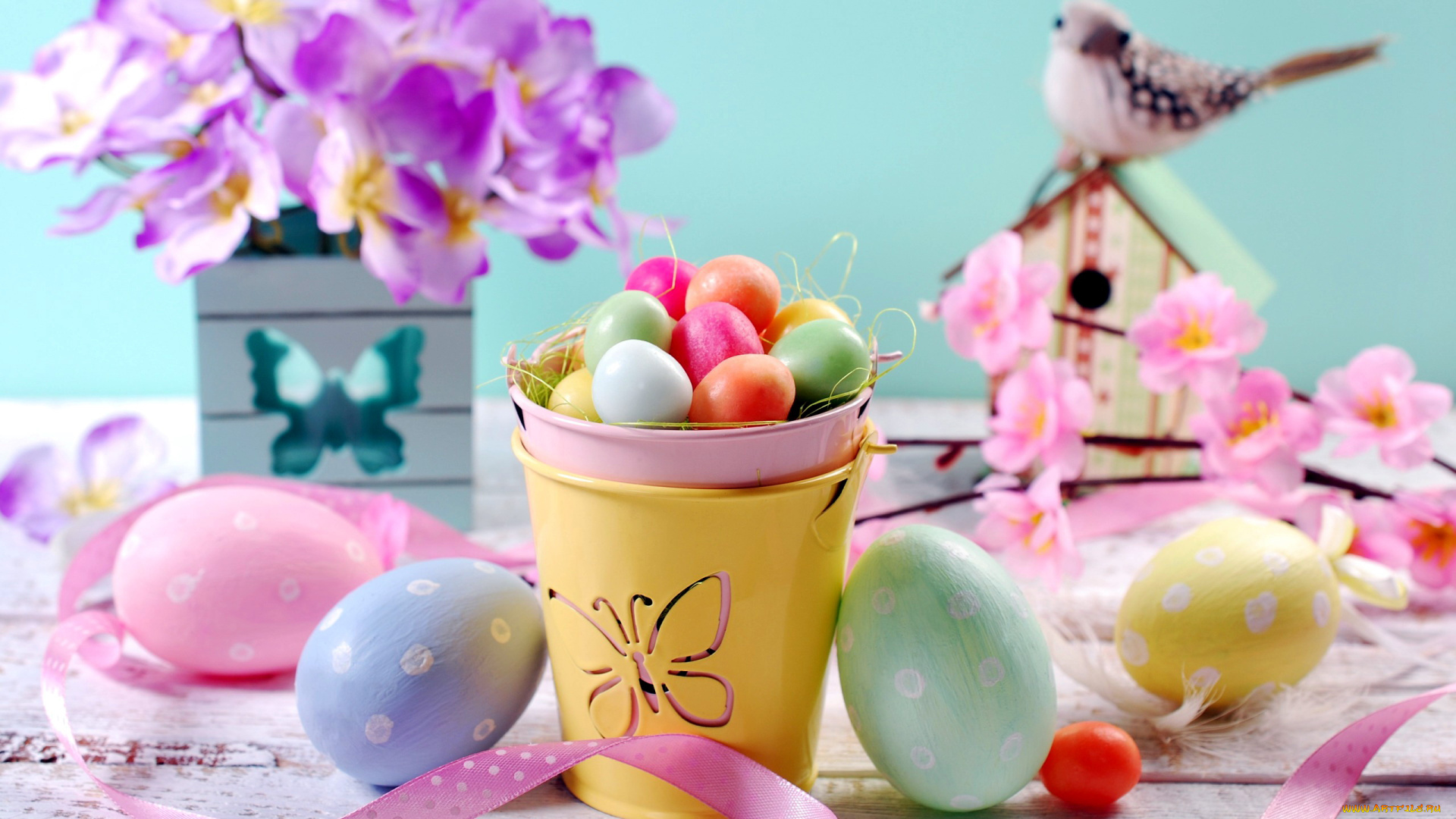 праздничные, пасха, крашенки, ведерко