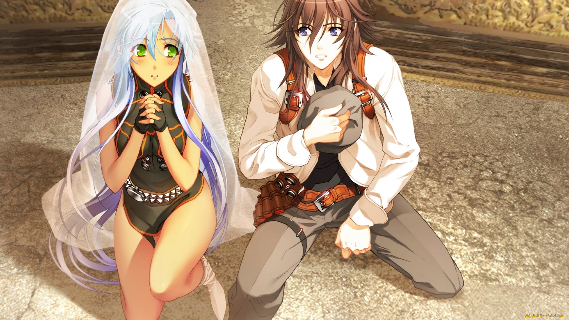 ugetsu, hakua, аниме, ugetsu, hakua, , artbook, парень, девушка