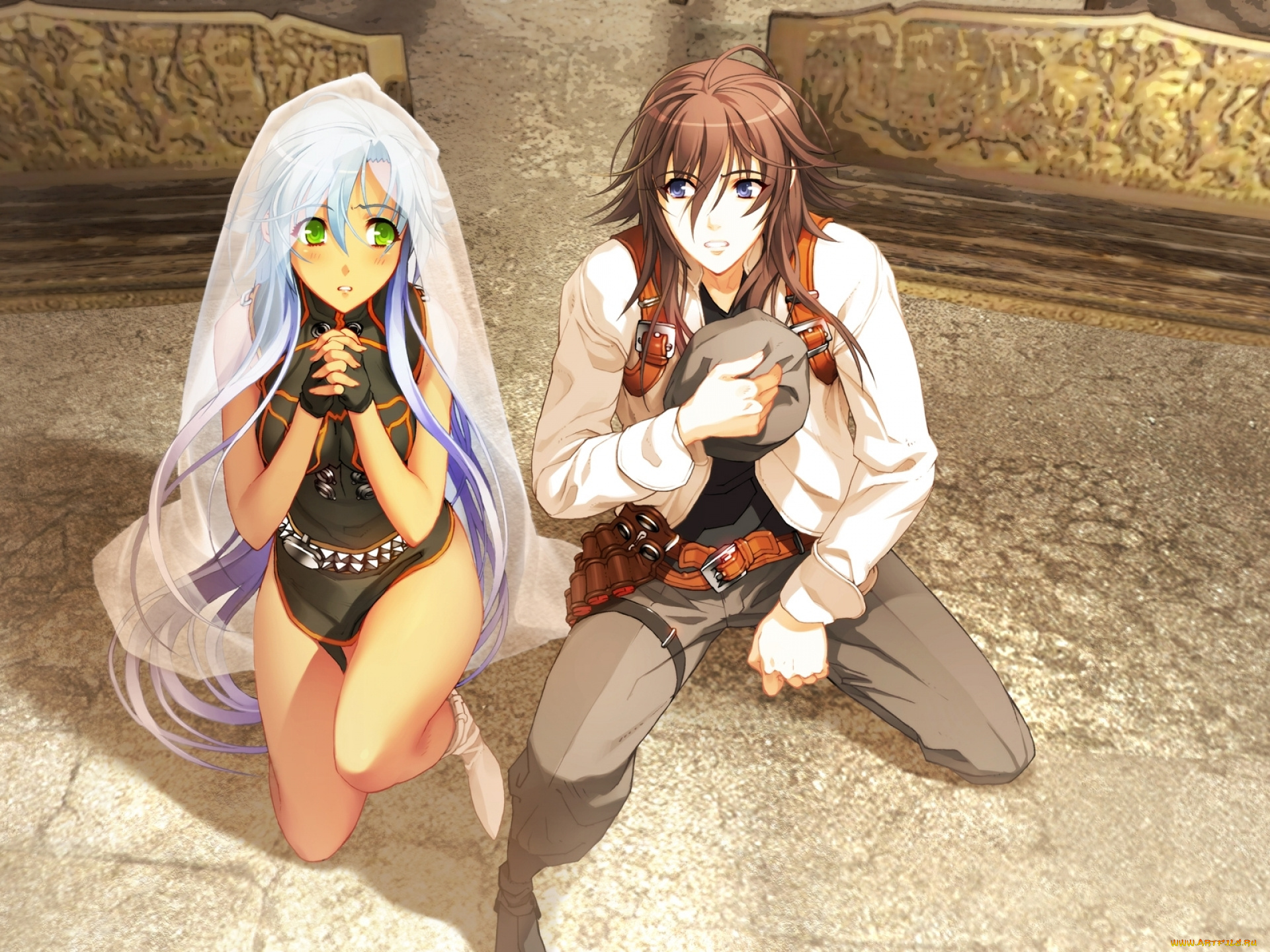 ugetsu, hakua, аниме, ugetsu, hakua, , artbook, парень, девушка