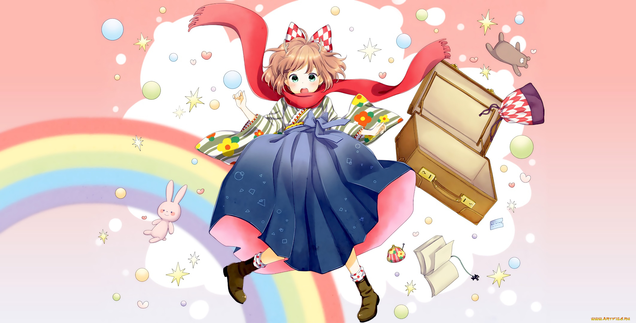 аниме, unknown, , другое, взгляд, фон, девушка