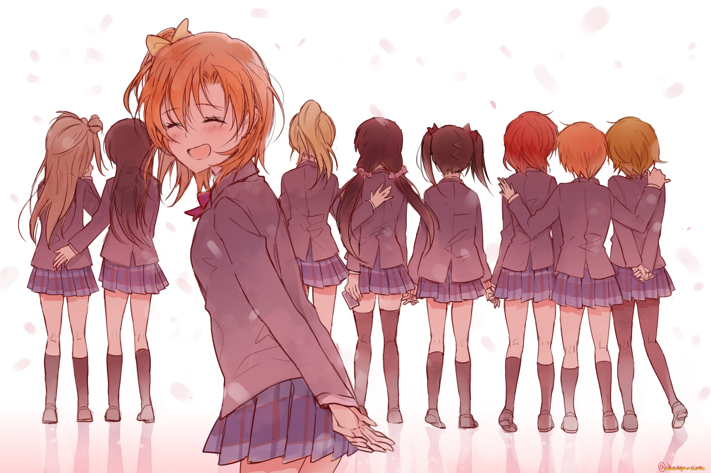 аниме, love, live, , school, idol, project, девочки, арт