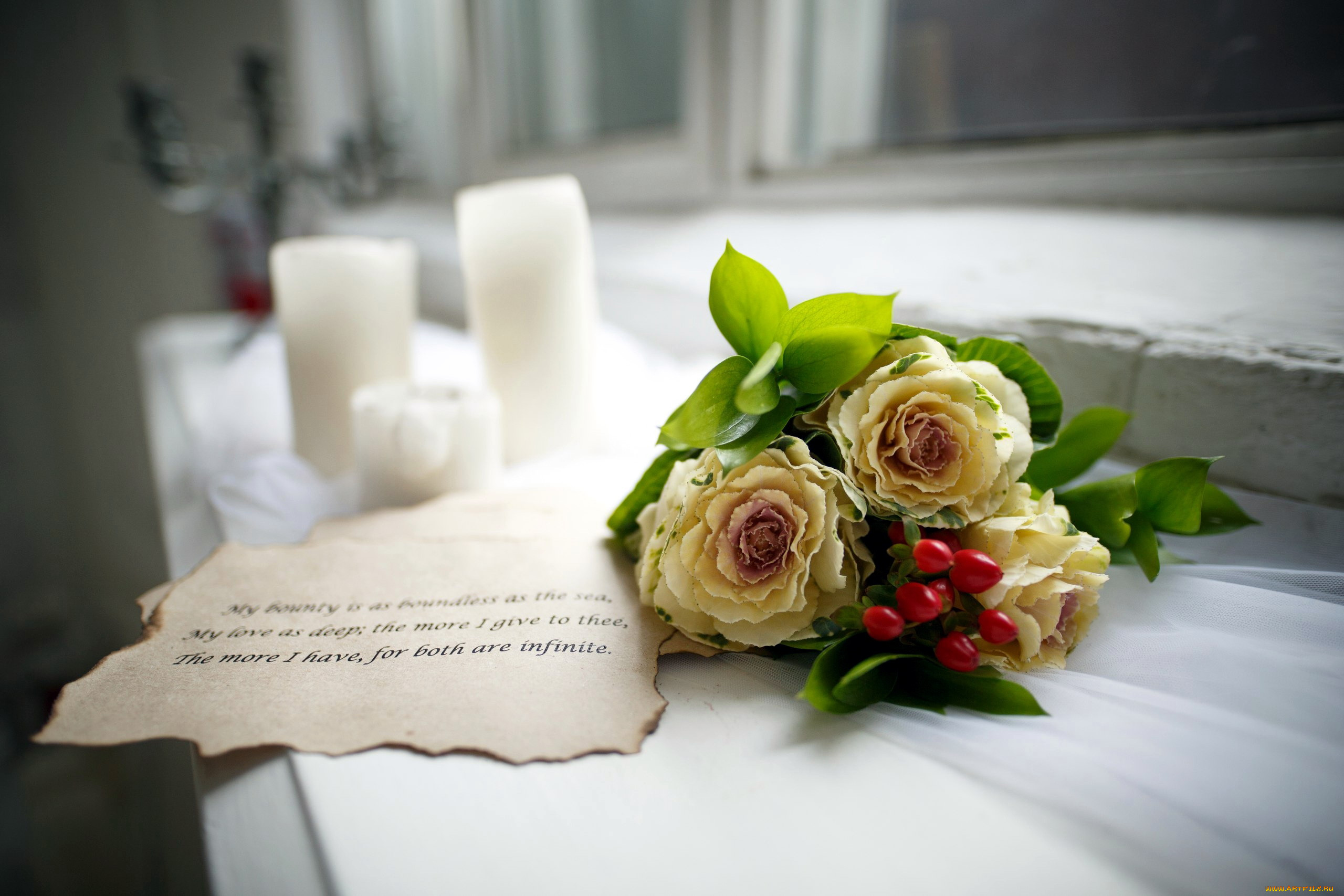 цветы, букеты, , композиции, свечи, записка