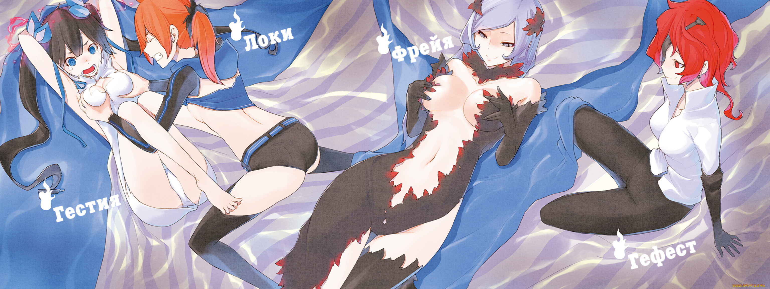 аниме, danmachi, богини, гестия, девушки