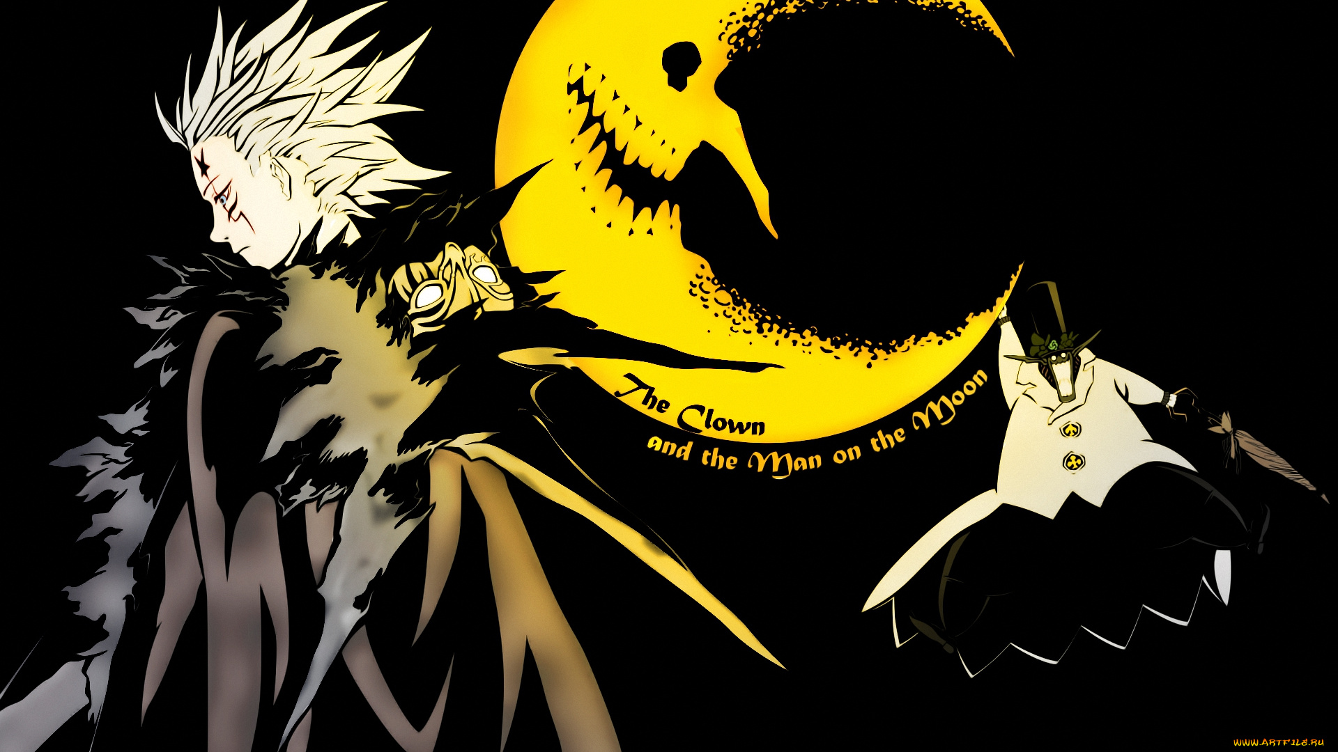 аниме, , gray-man, зонт, акума, луна, граф, allen, walker, воин, экзорцист, парень