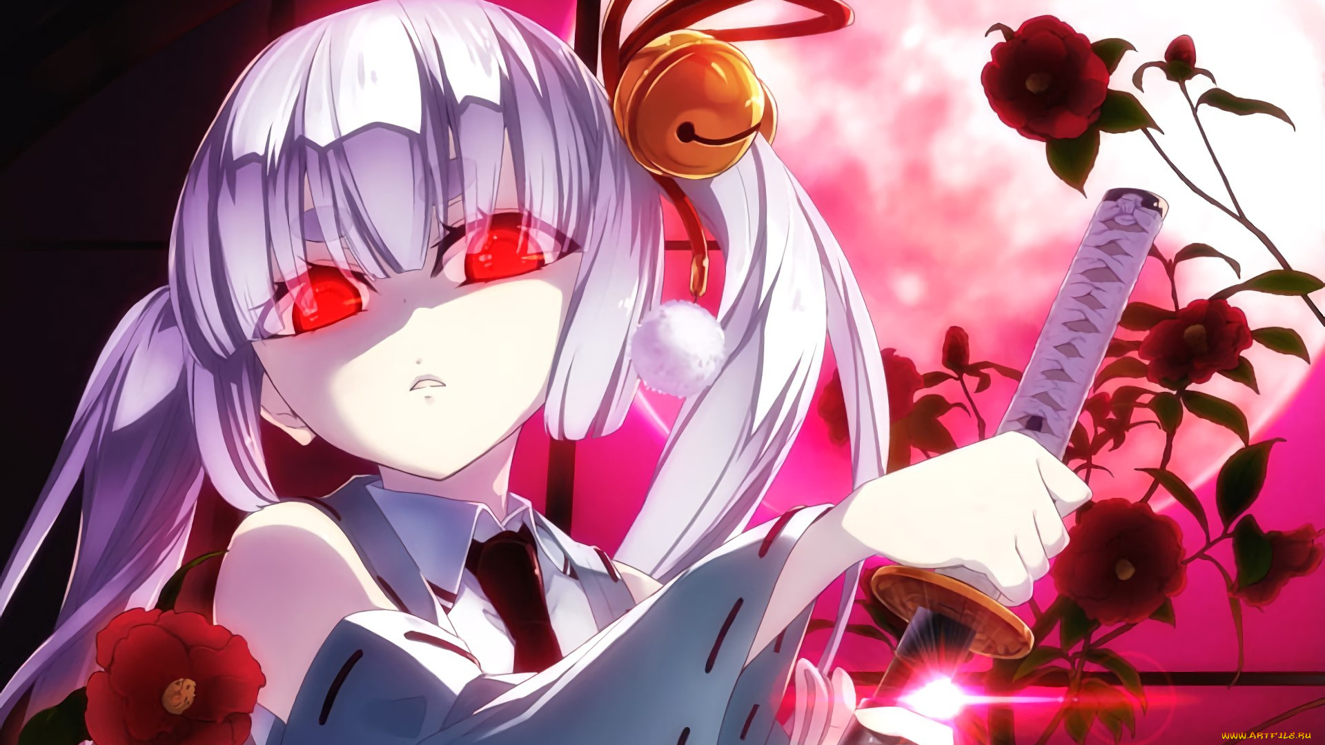 аниме, busou, shoujo, machiavellianism, seifuku, red, eyes, busou, shoujo, machiavellianism, armed, girl's, machiavellism, katana, ken, sword, girl, blade, miko, anime