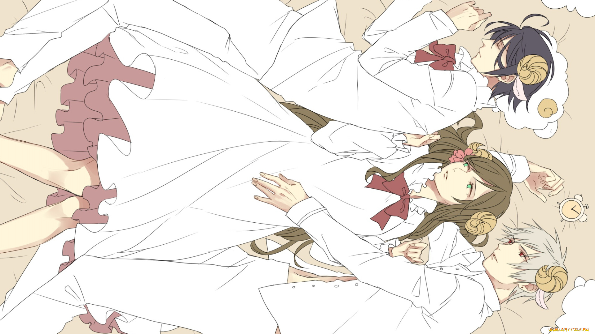 аниме, hetalia, , axis, powers, трое