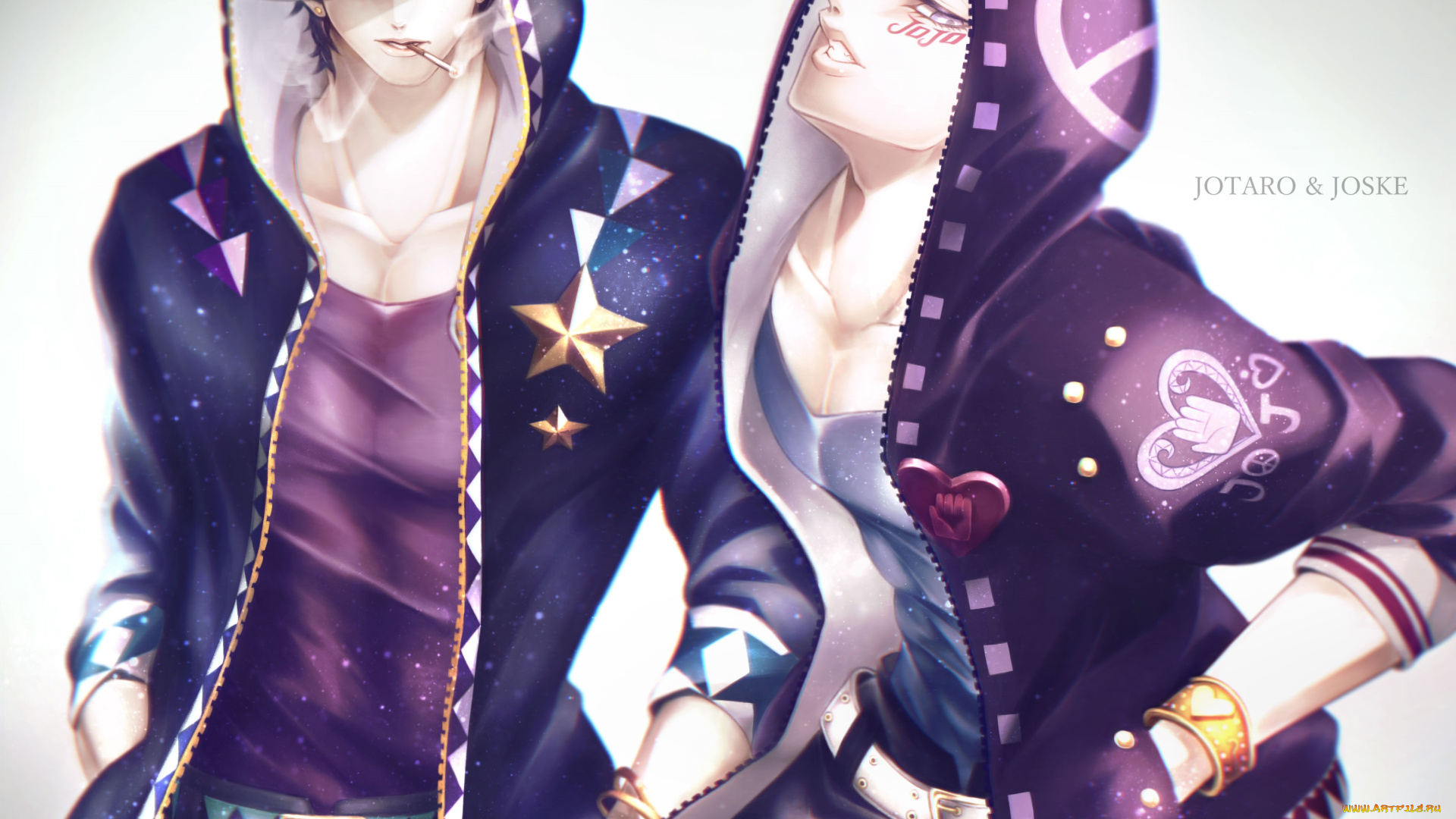 аниме, jojo`s, bizarre, adventure, парни