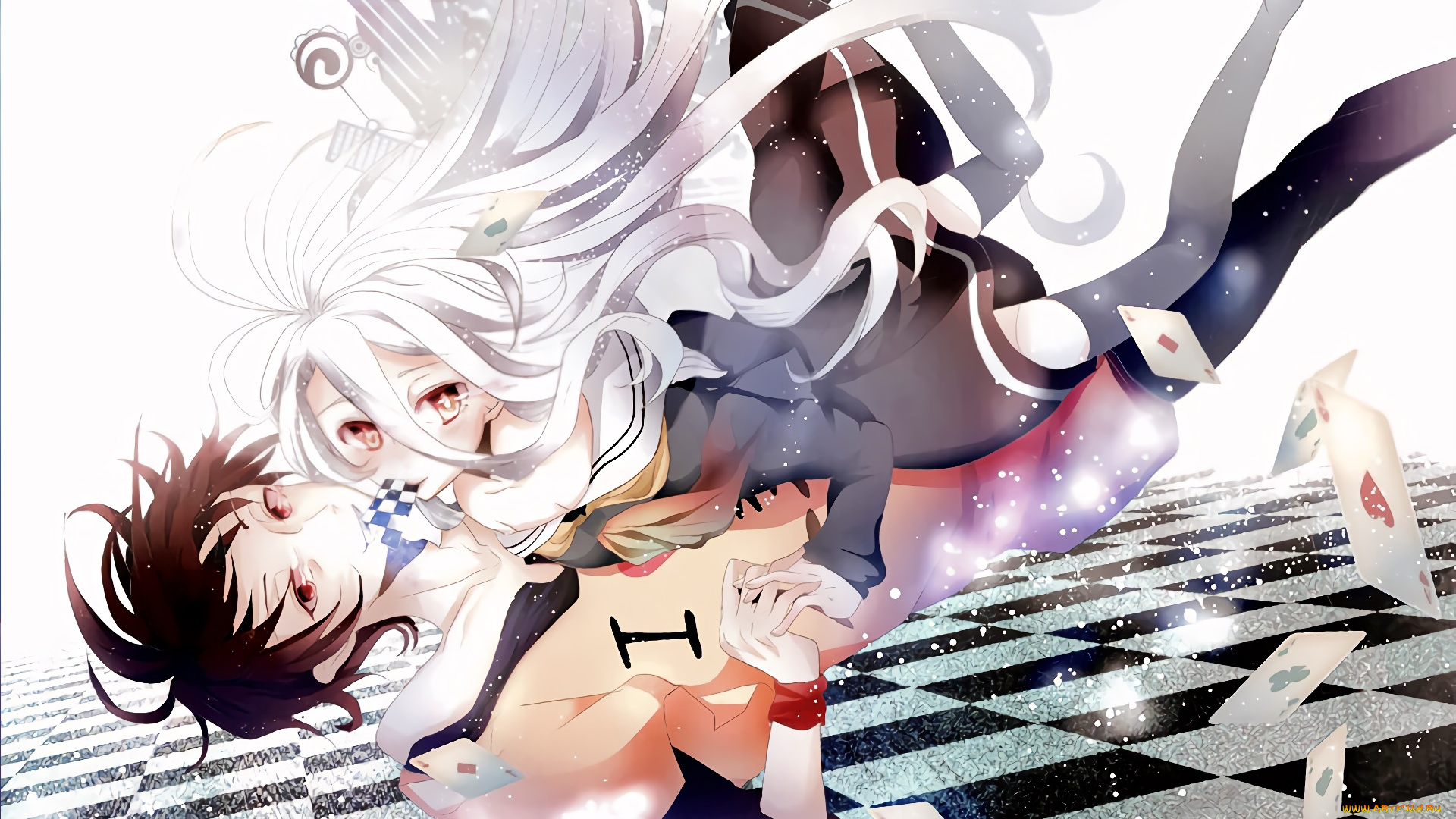 аниме, no, game, no, life, девушка, фон, взгляд