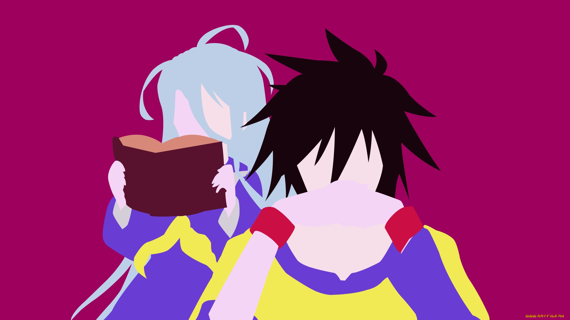 аниме, no, game, no, life, девушка, взгляд, фон