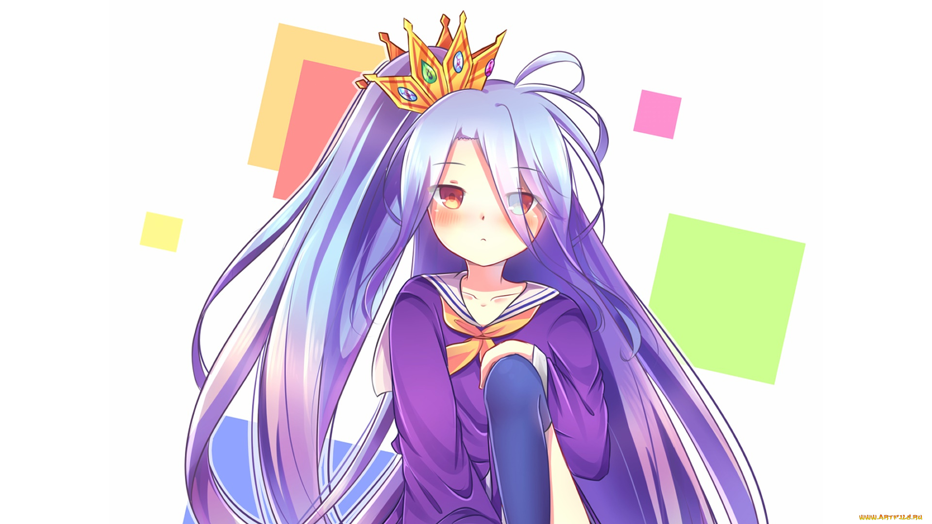 аниме, no, game, no, life, фон, взгляд, девушка