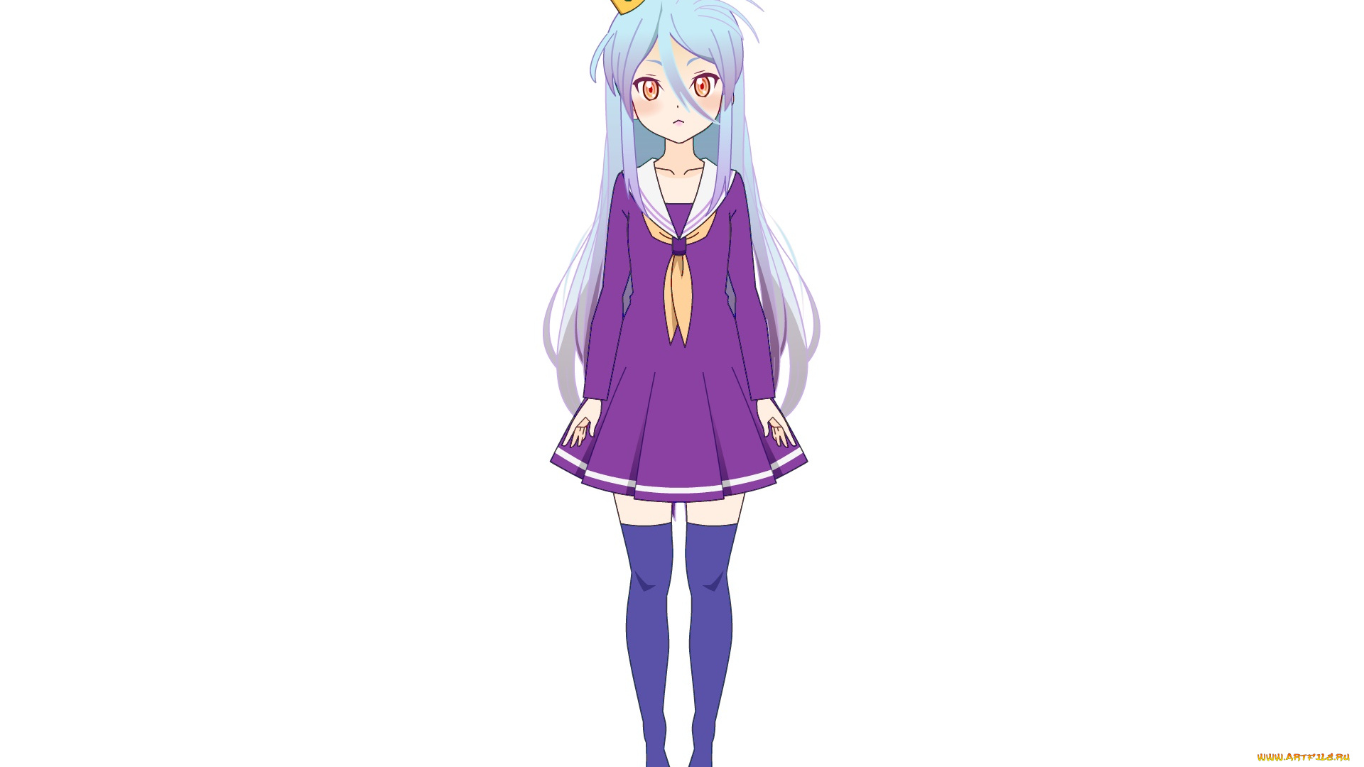 аниме, no, game, no, life, фон, взгляд, девушка