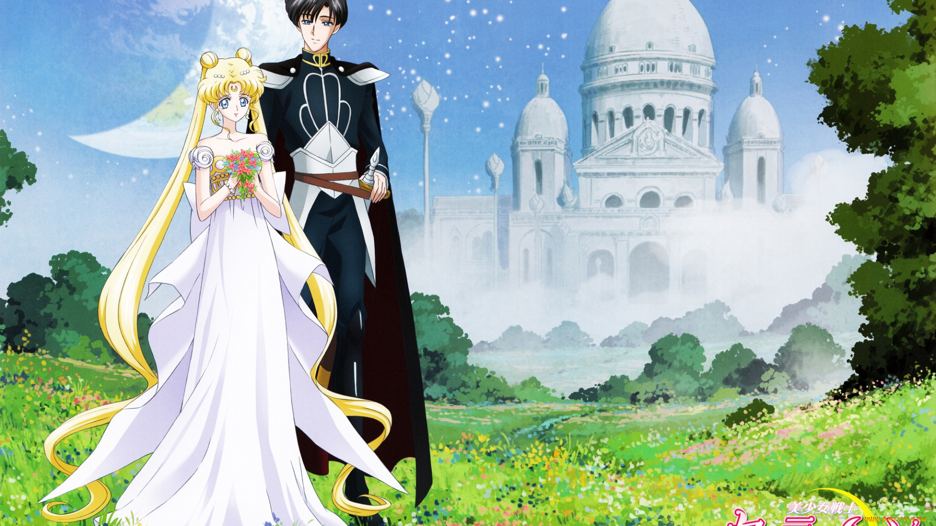 аниме, sailor, moon, пара