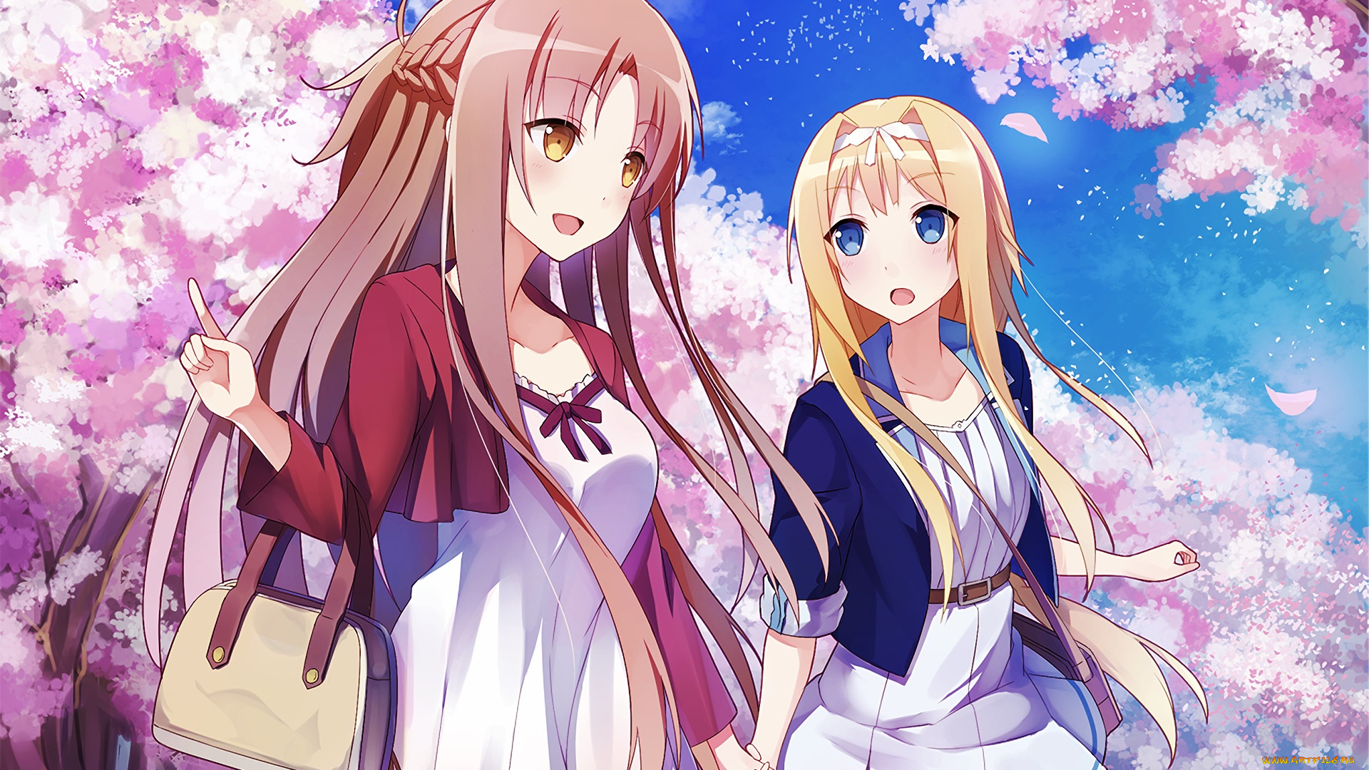 аниме, sword, art, online, фон, взгляд, девушки