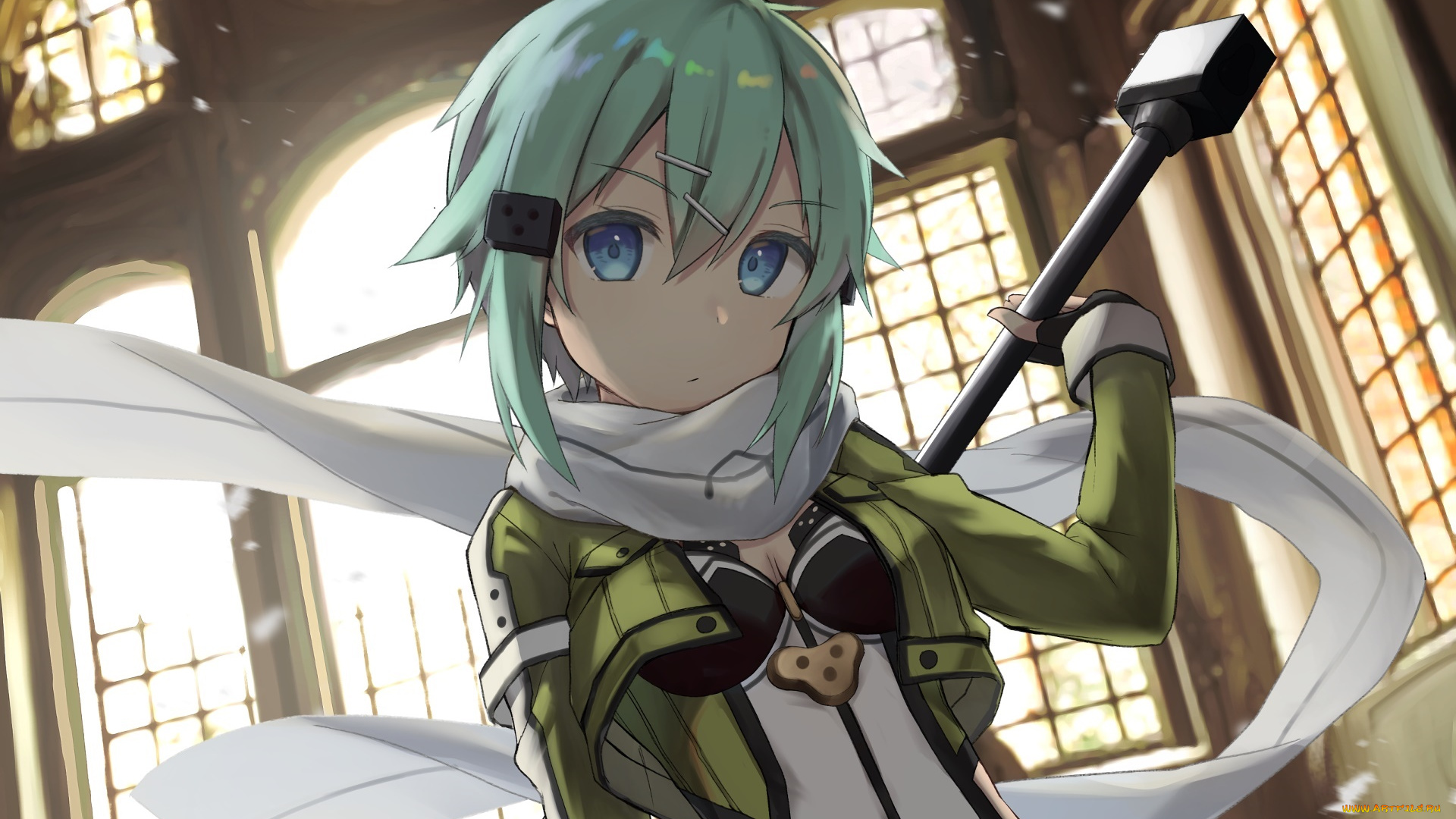 аниме, sword, art, online, фон, взгляд, девушка