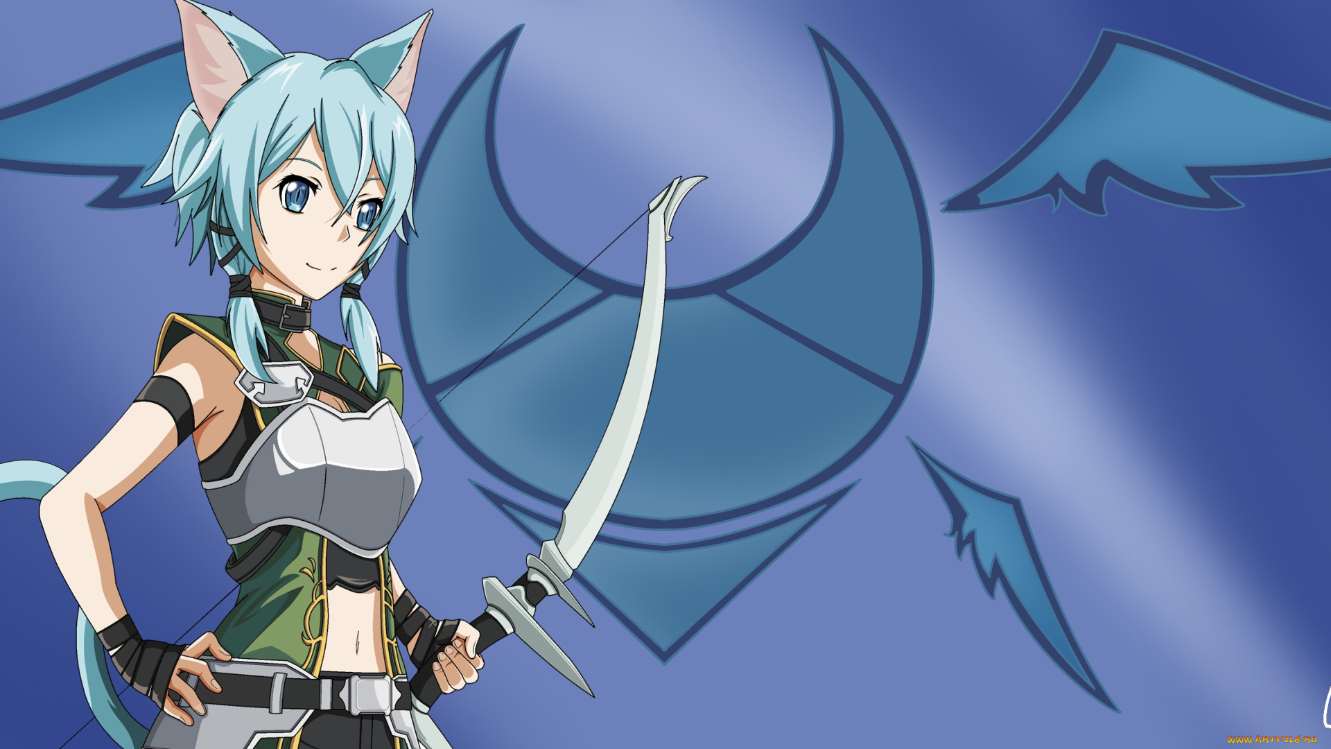 аниме, sword, art, online, фон, взгляд, девушка