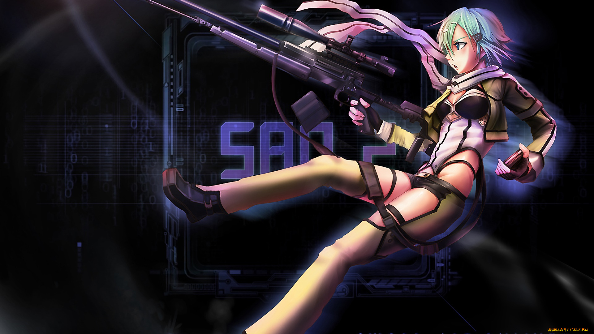 аниме, sword, art, online, взгляд, фон, девушка