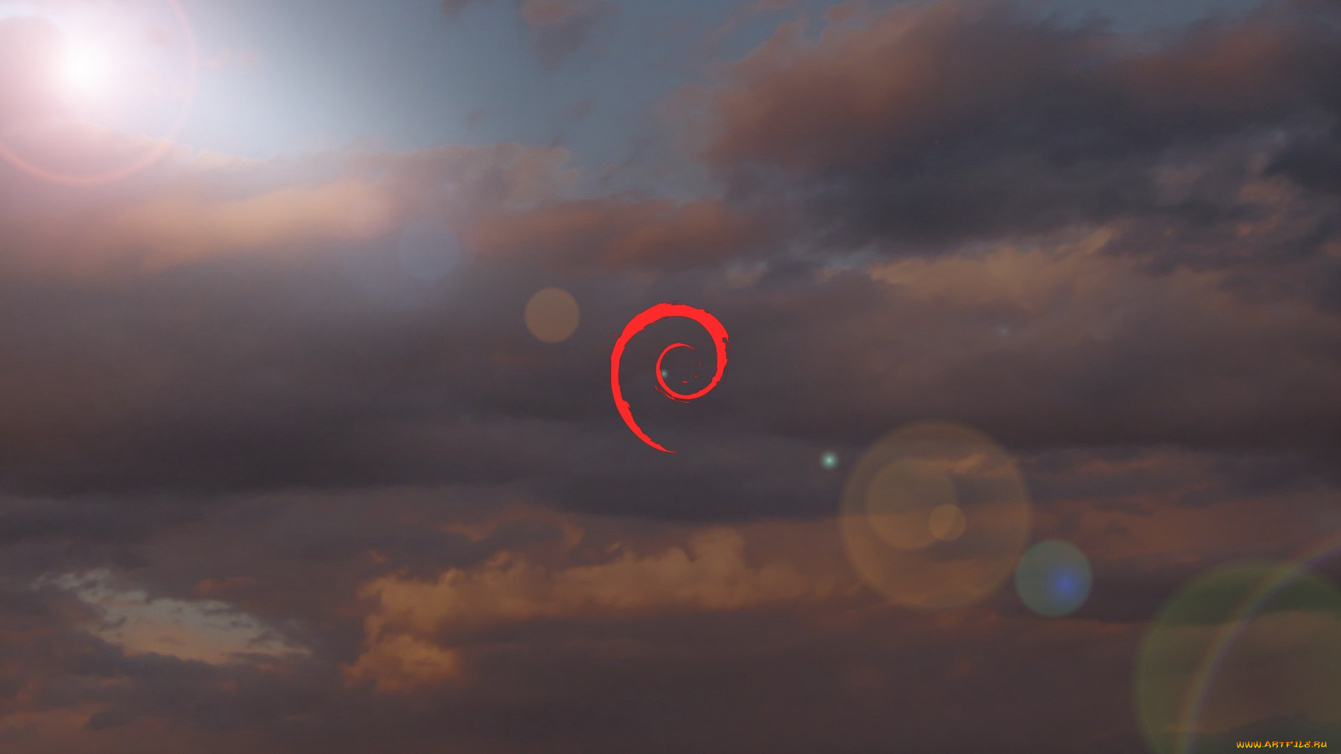 компьютеры, debian, фон, логотип