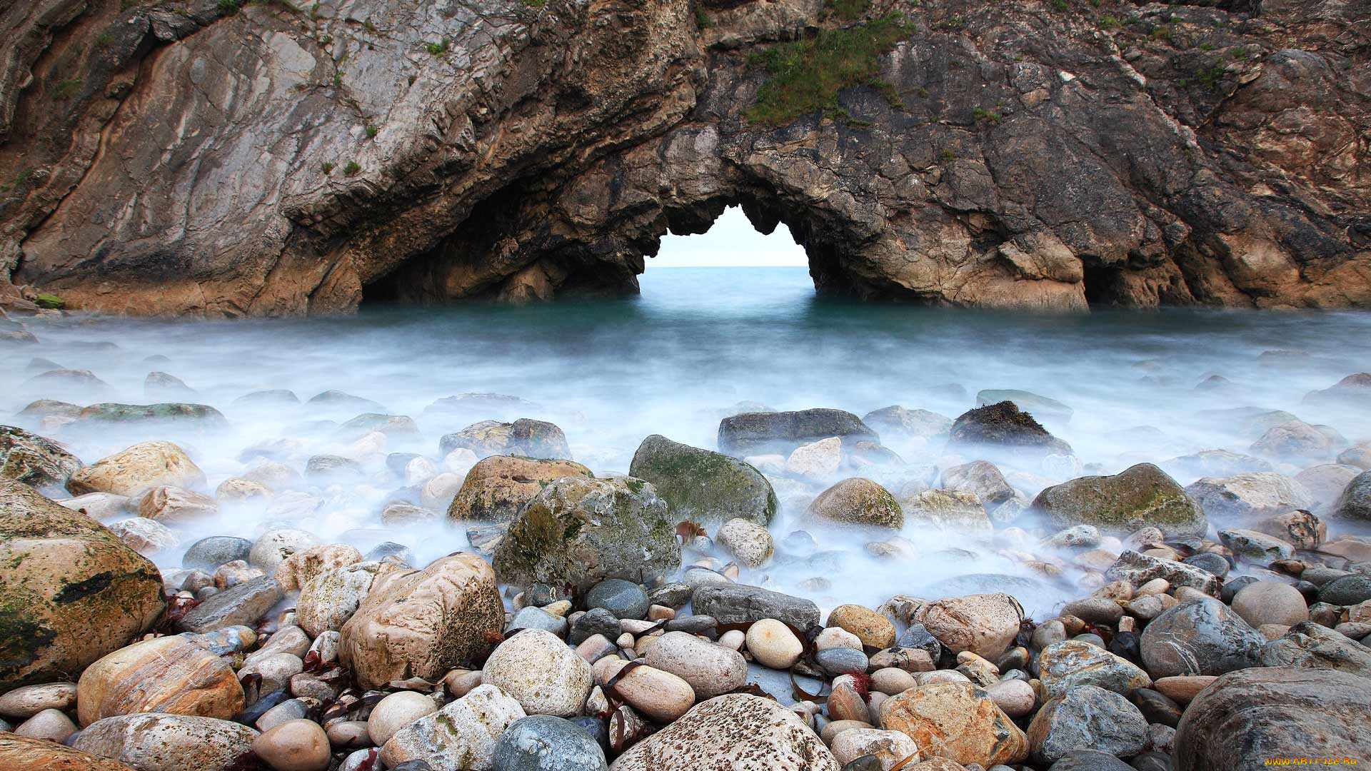 природа, побережье, скала, море