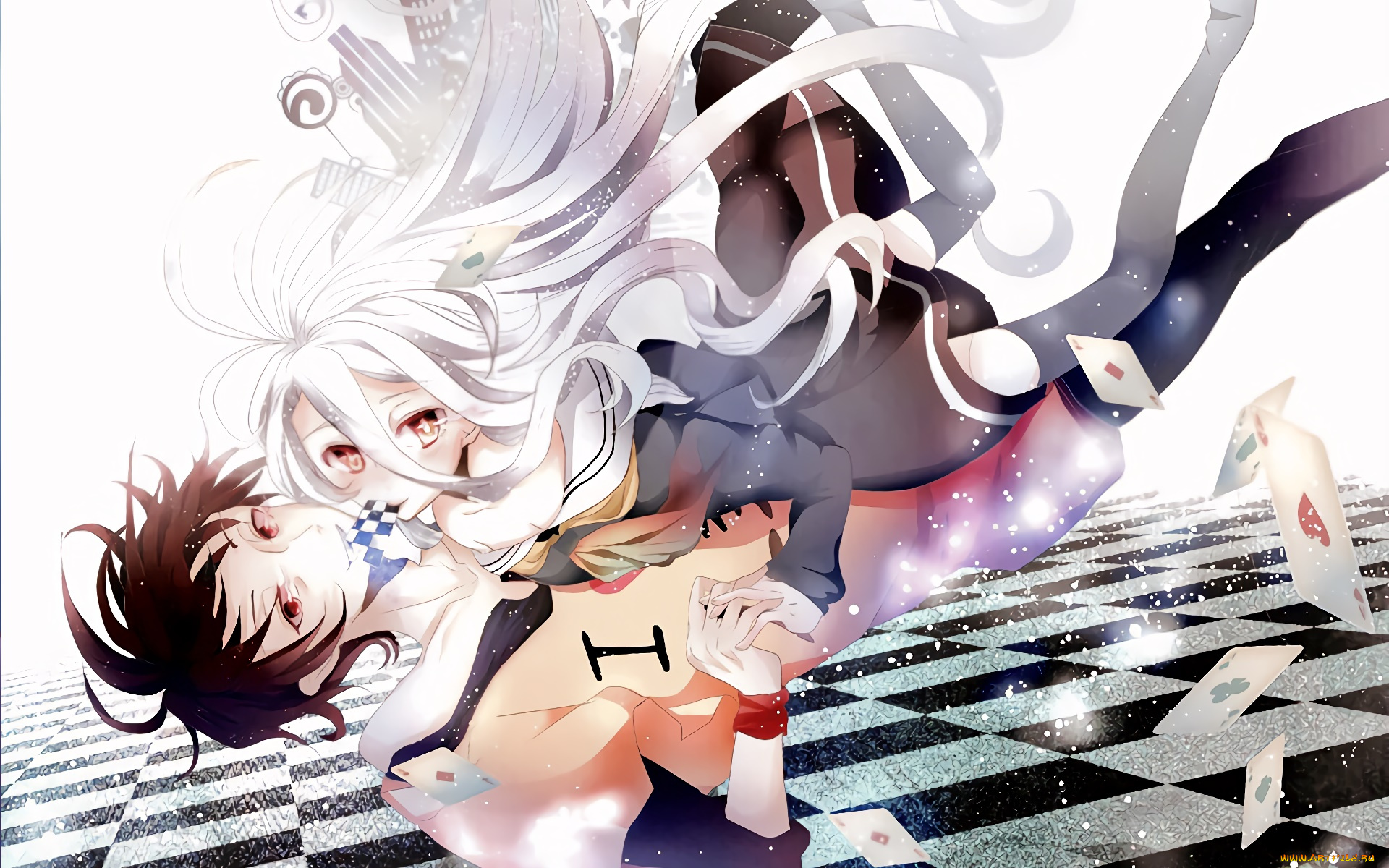 аниме, no, game, no, life, девушка, фон, взгляд