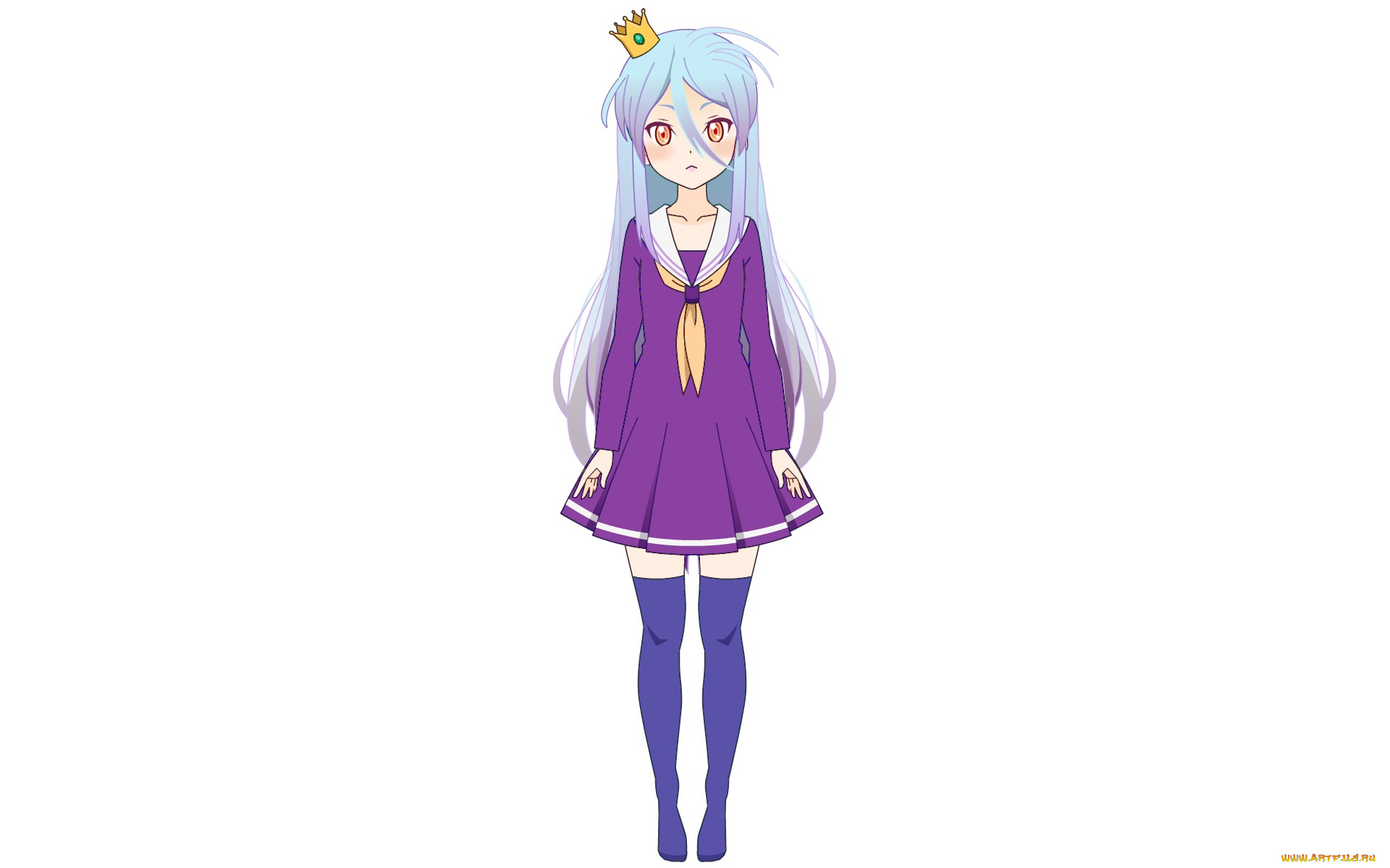 аниме, no, game, no, life, фон, взгляд, девушка