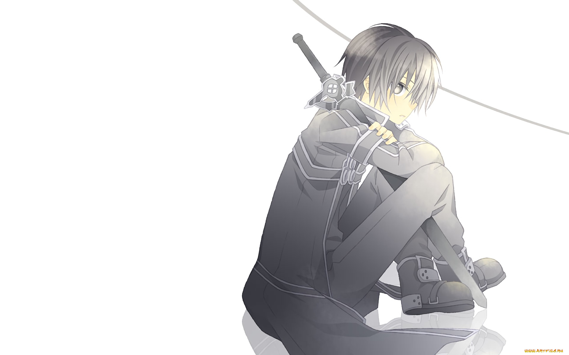 аниме, sword, art, online, взгляд, фон, парень