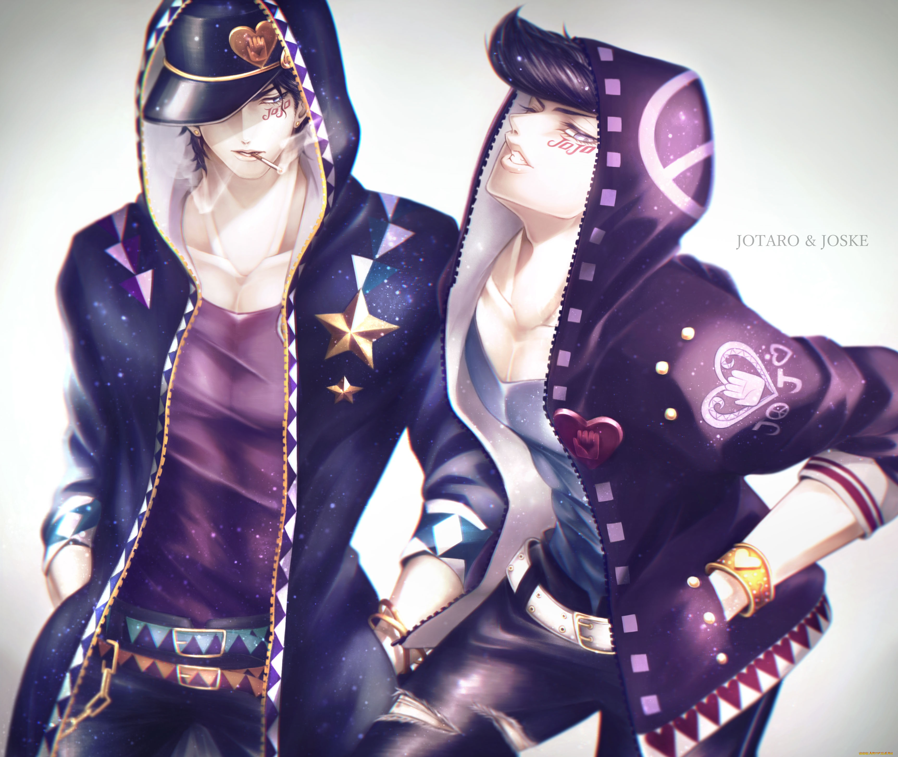 аниме, jojo`s, bizarre, adventure, парни