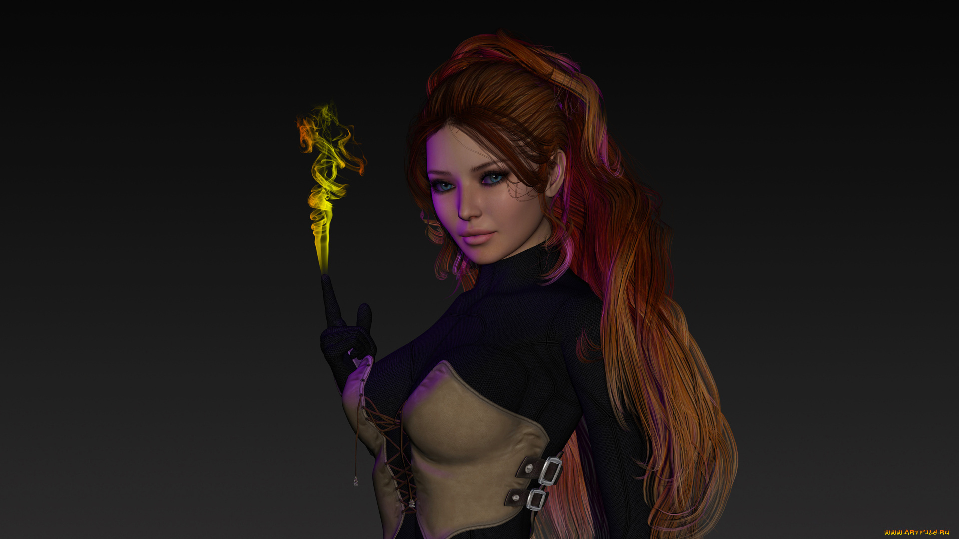 3д, графика, фантазия, , fantasy, фон, взгляд, девушка