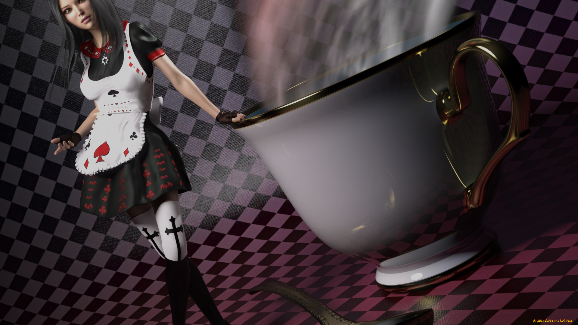 3д, графика, праздники, , holidays, фон, взгляд, девушка