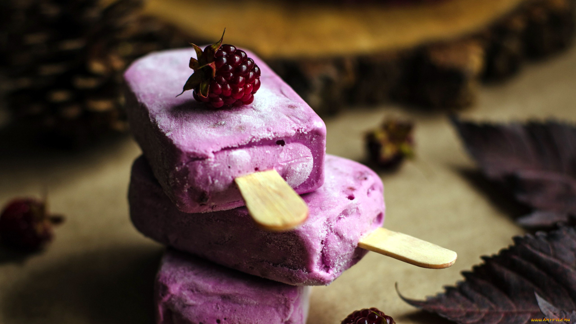 еда, мороженое, , десерты, ежевика