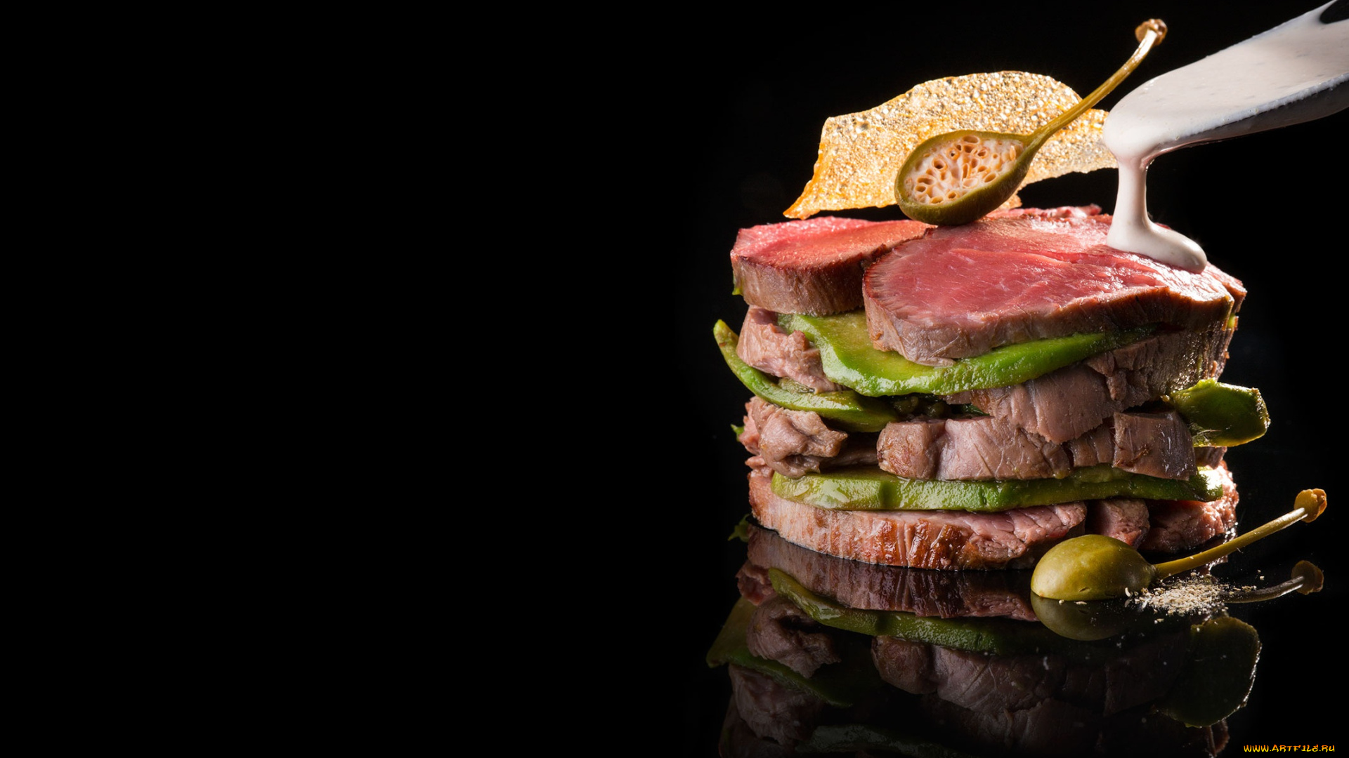 еда, мясные, блюда, перец, тар-тар, мясо, соус