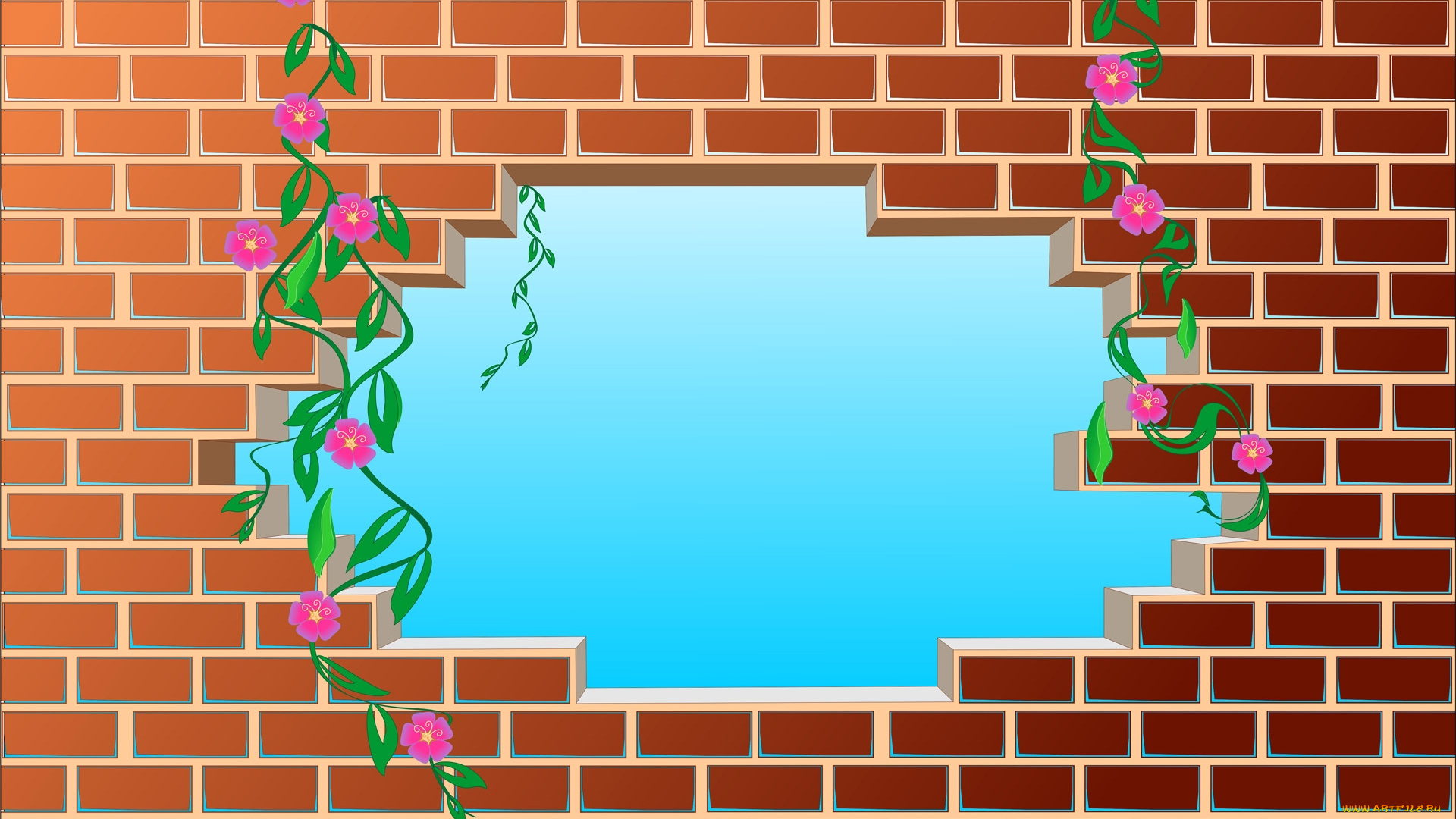 векторная, графика, цветы, , flowers, стена, фон, цветы