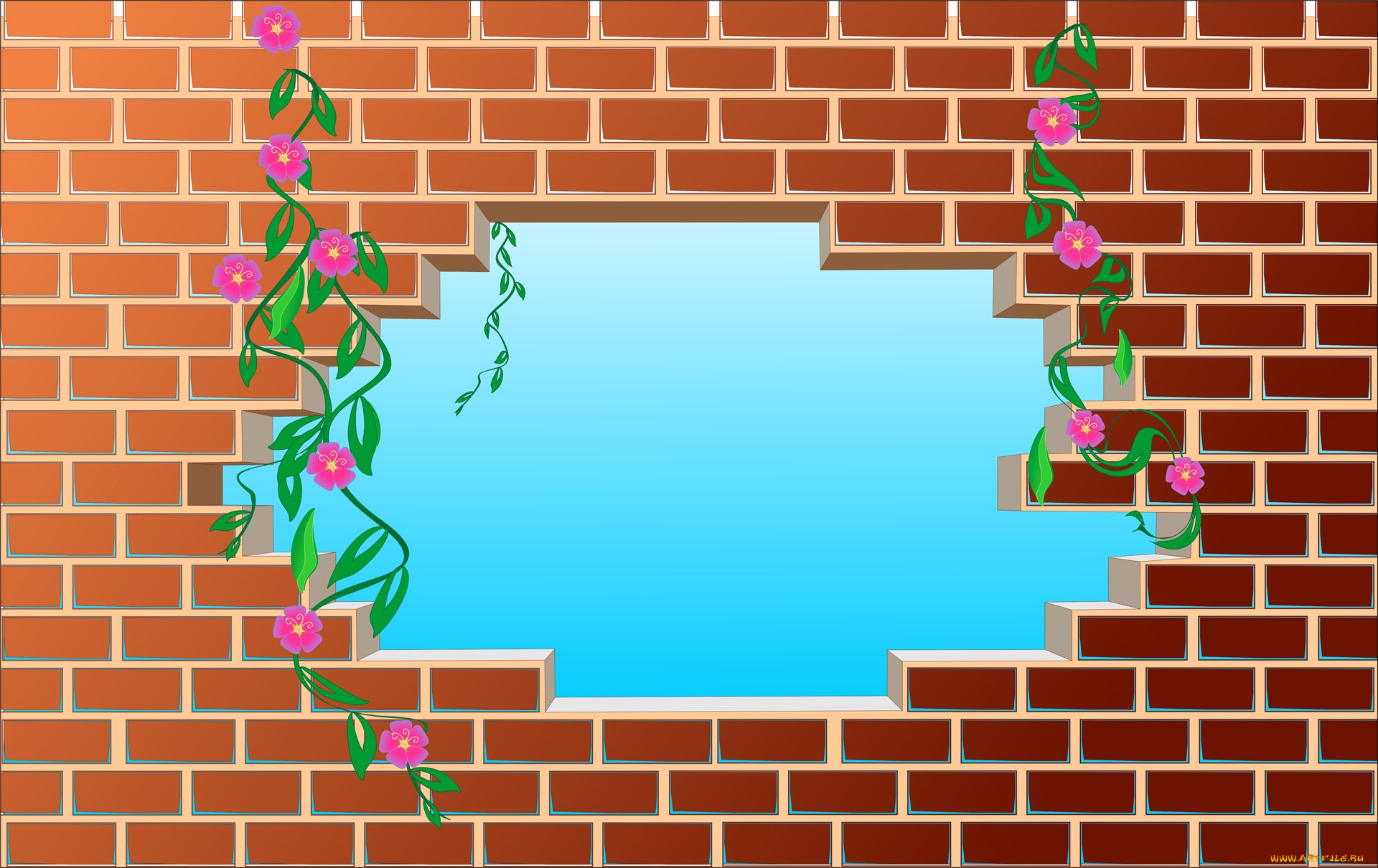 векторная, графика, цветы, , flowers, стена, фон, цветы