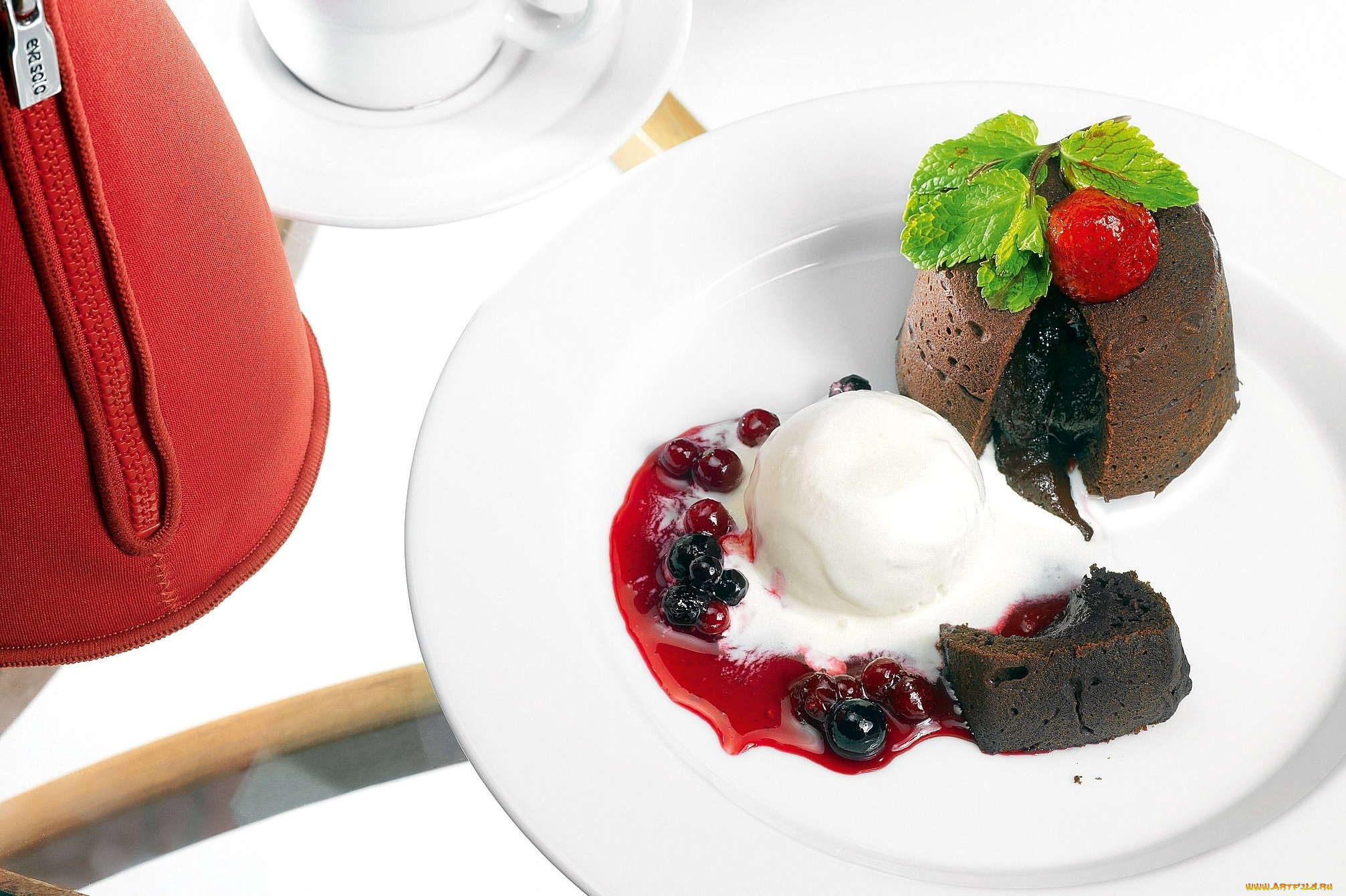 еда, мороженое, , десерты, мята, шоколадный, фондан