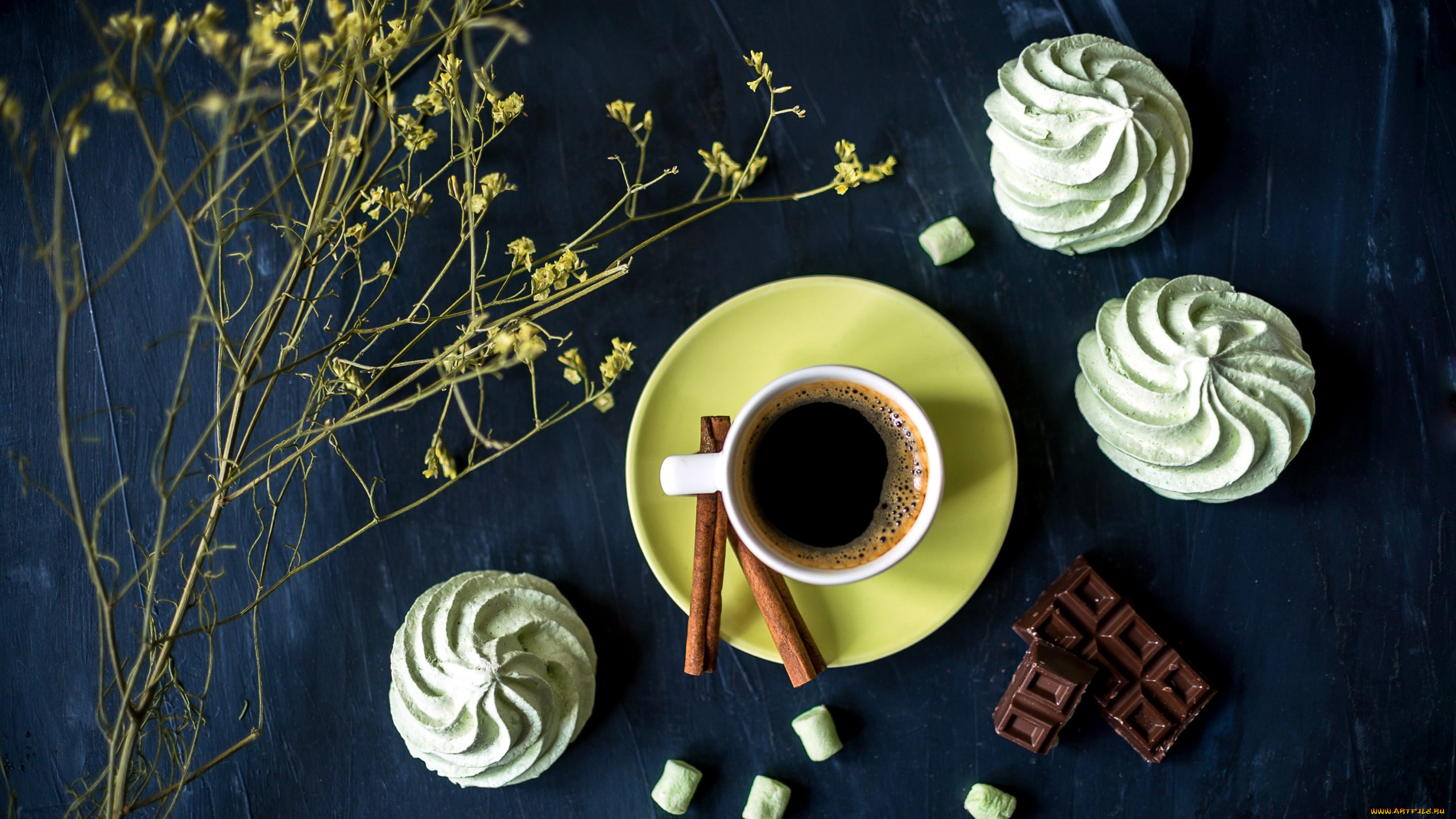 еда, кофе, , кофейные, зёрна, зефир, шоколад, корица