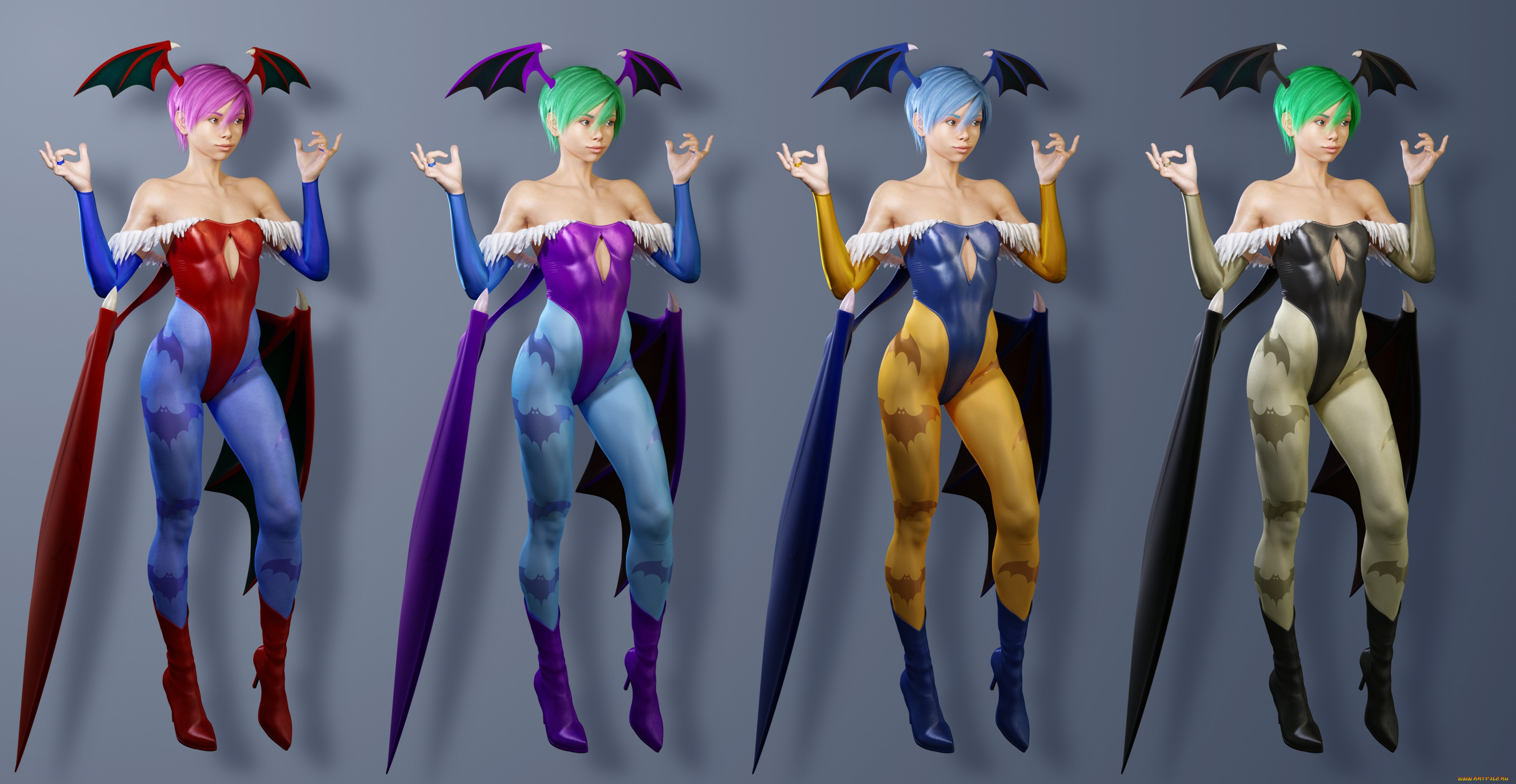 3д, графика, существа, , creatures, фон, взгляд, девушки