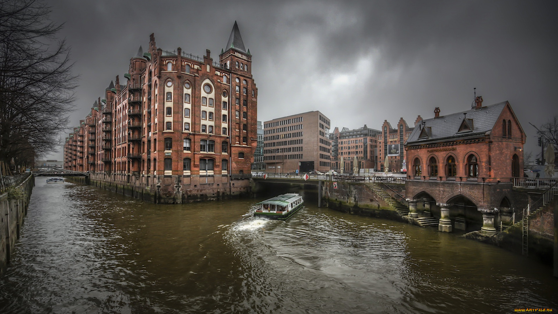 города, гамбург, , германия, hamburg, канал, город