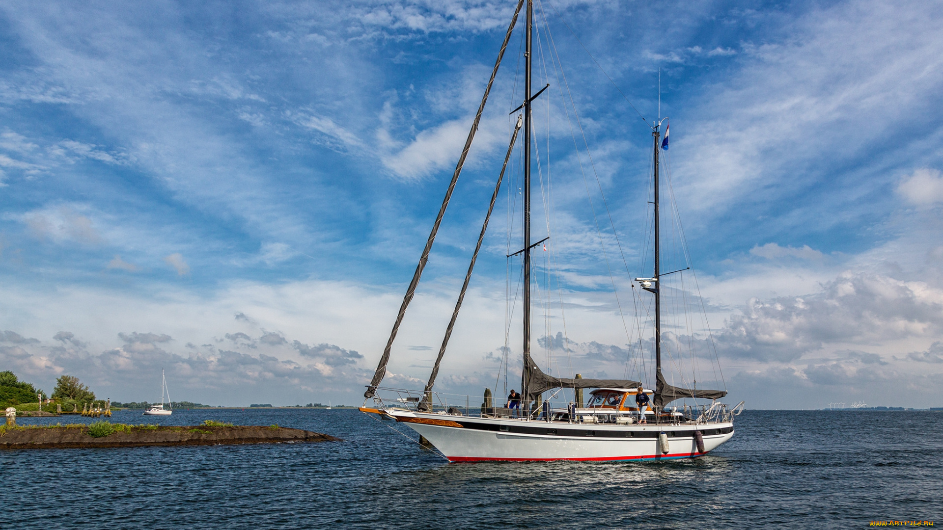 корабли, яхты, паруса, мачты