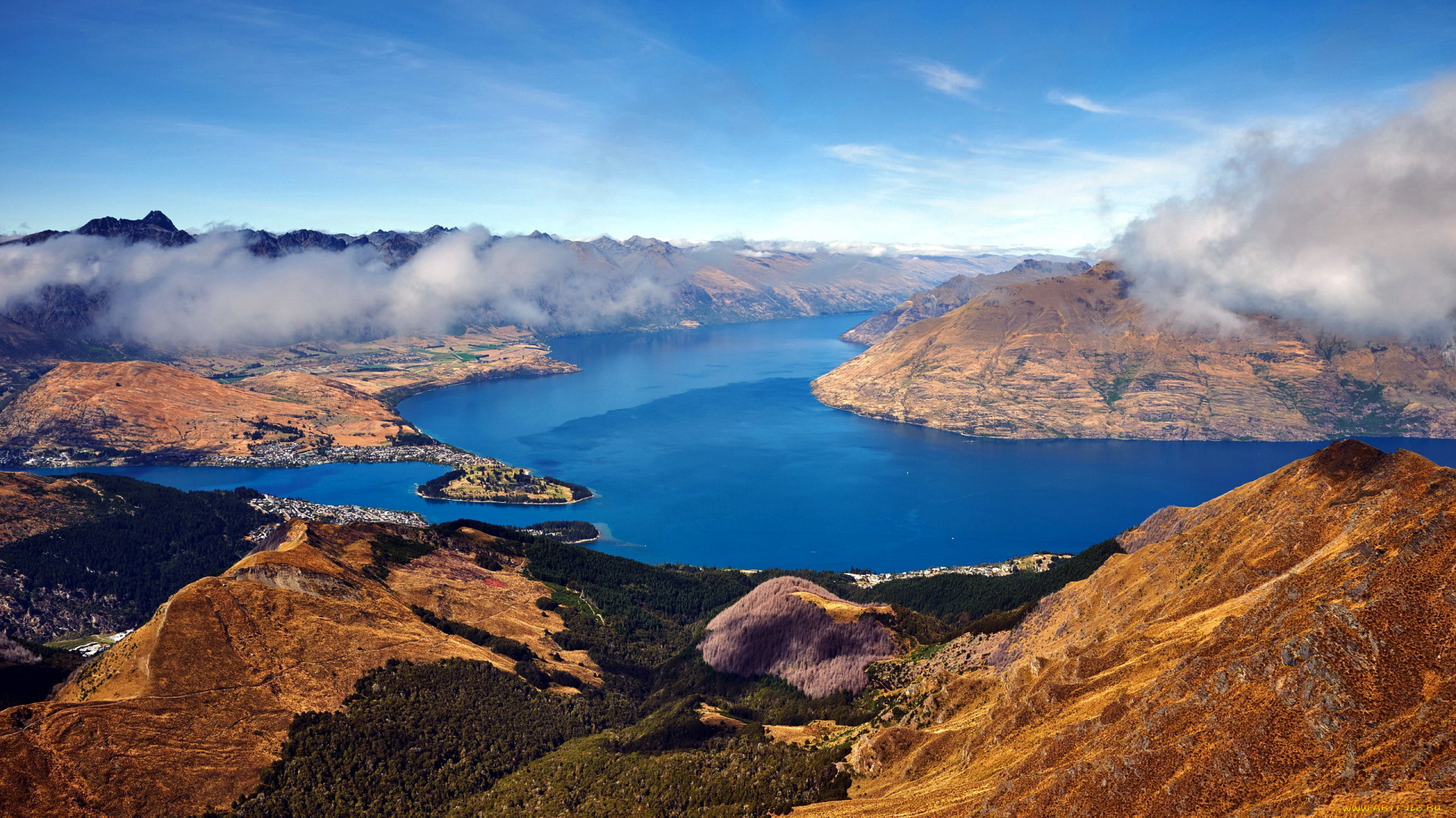 природа, побережье, туман