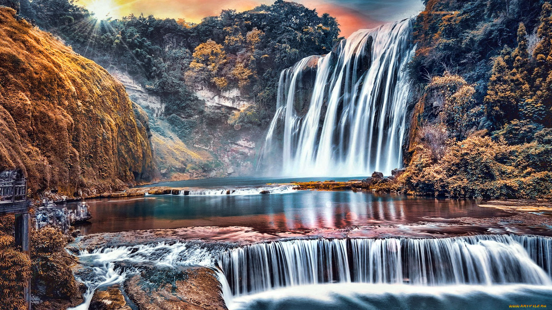 природа, водопады, водопад