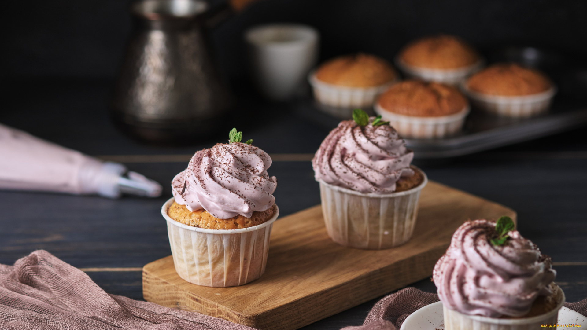 еда, пирожные, , кексы, , печенье, листья, крем, десерт, кексы, мяты