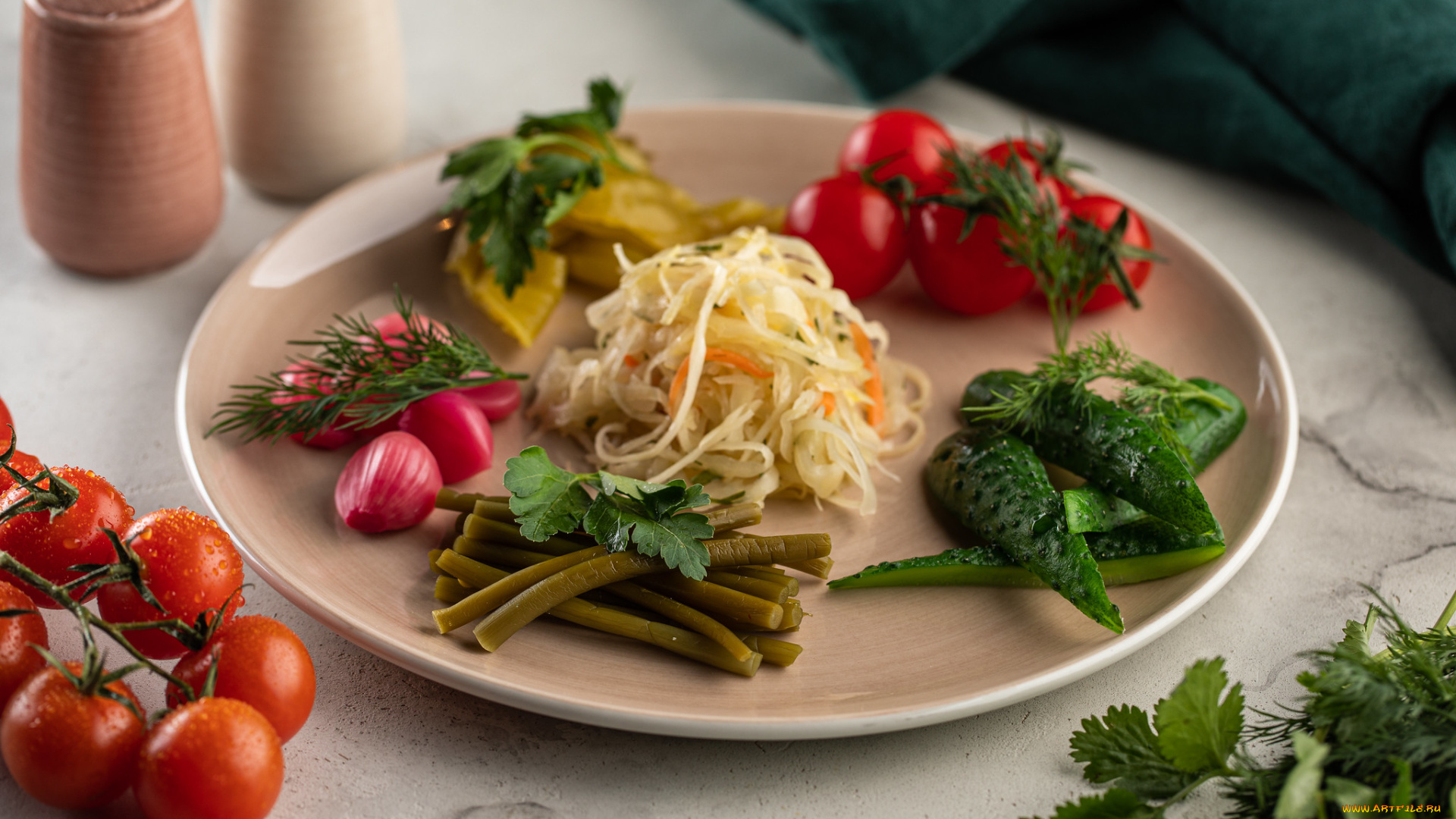 еда, разное, овощи, зелень, капуста, редис, томат