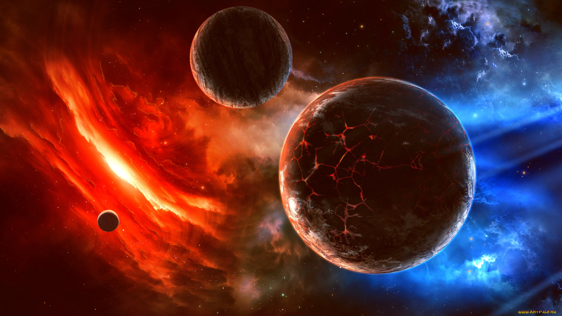 космос, арт, планета, вселенная