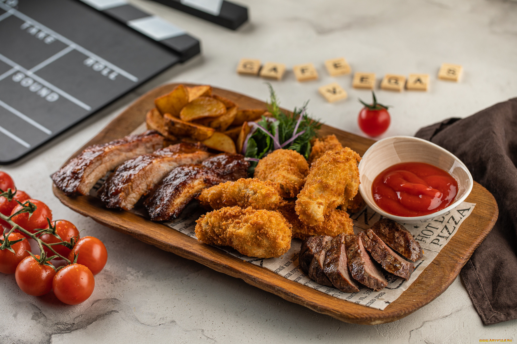 еда, мясные, блюда, мясо, жареное, соус, тарелка, сервировка