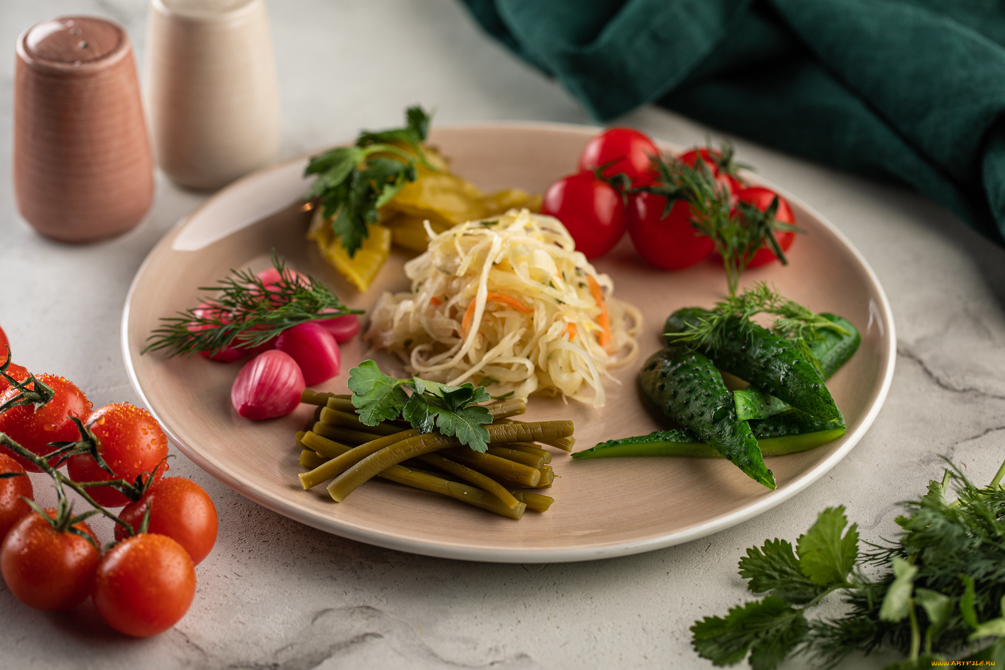 еда, разное, овощи, зелень, капуста, редис, томат