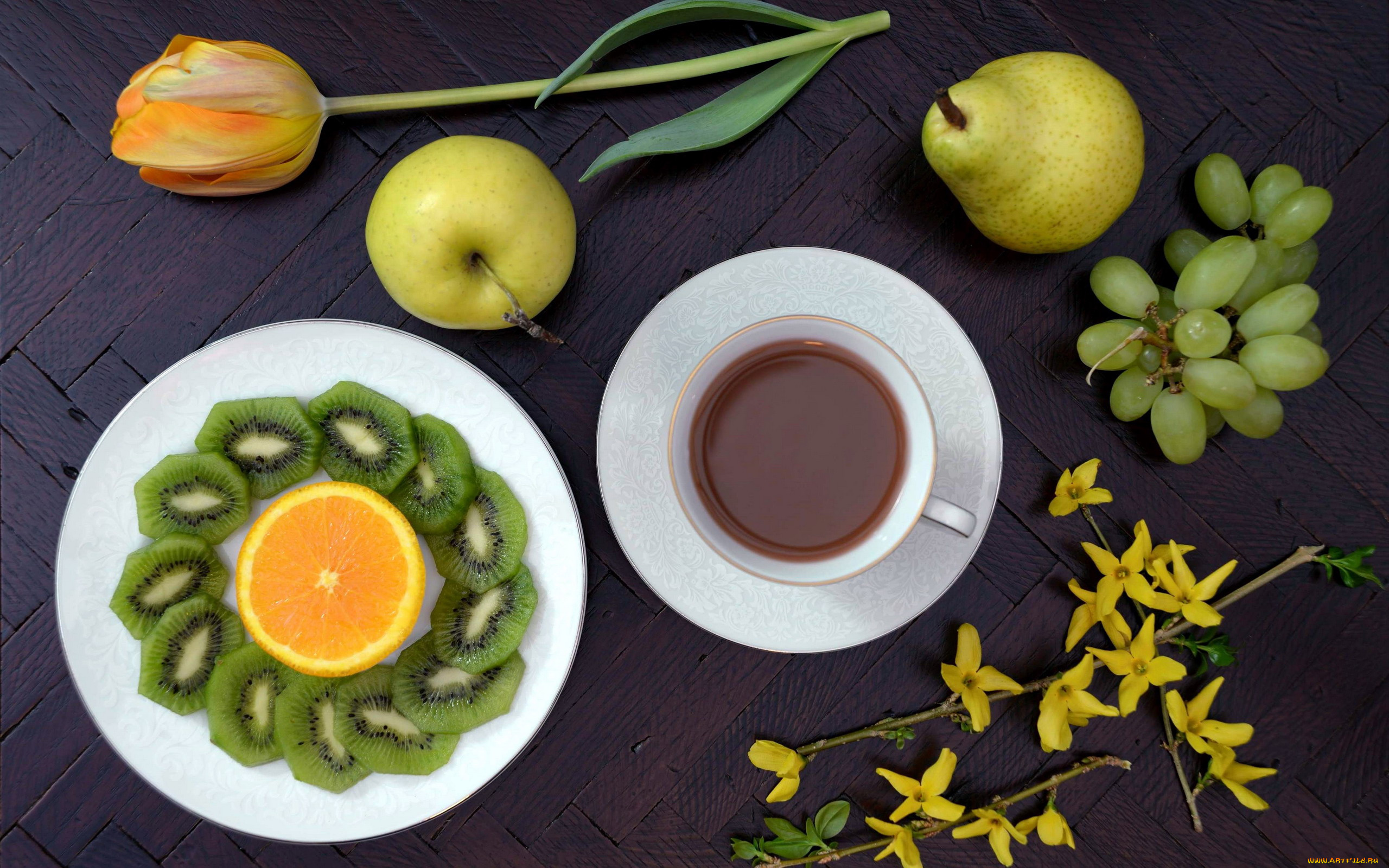 еда, разное, киви, виноград, груша