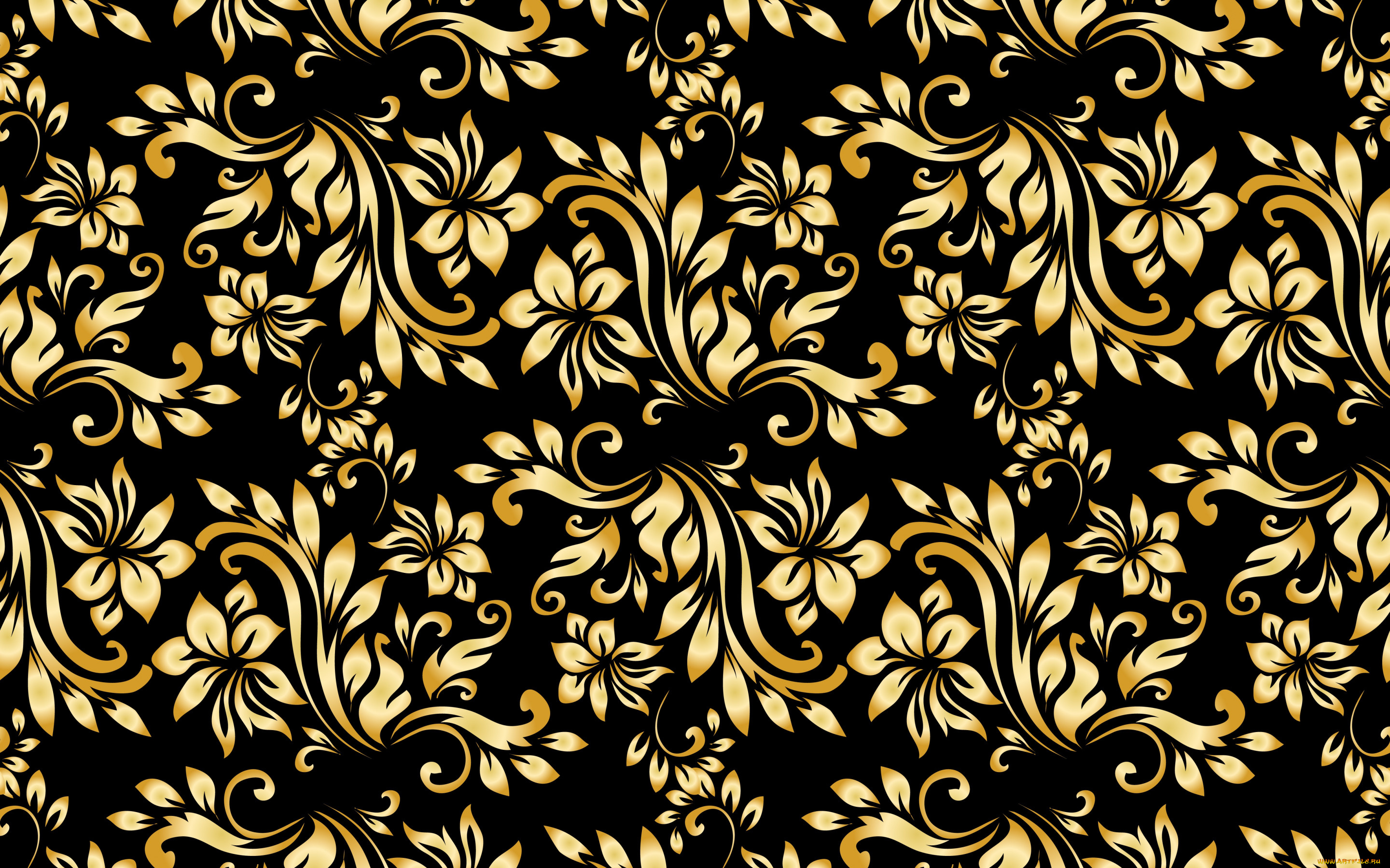 разное, текстуры, цветы, фон, узор, черный, золотой