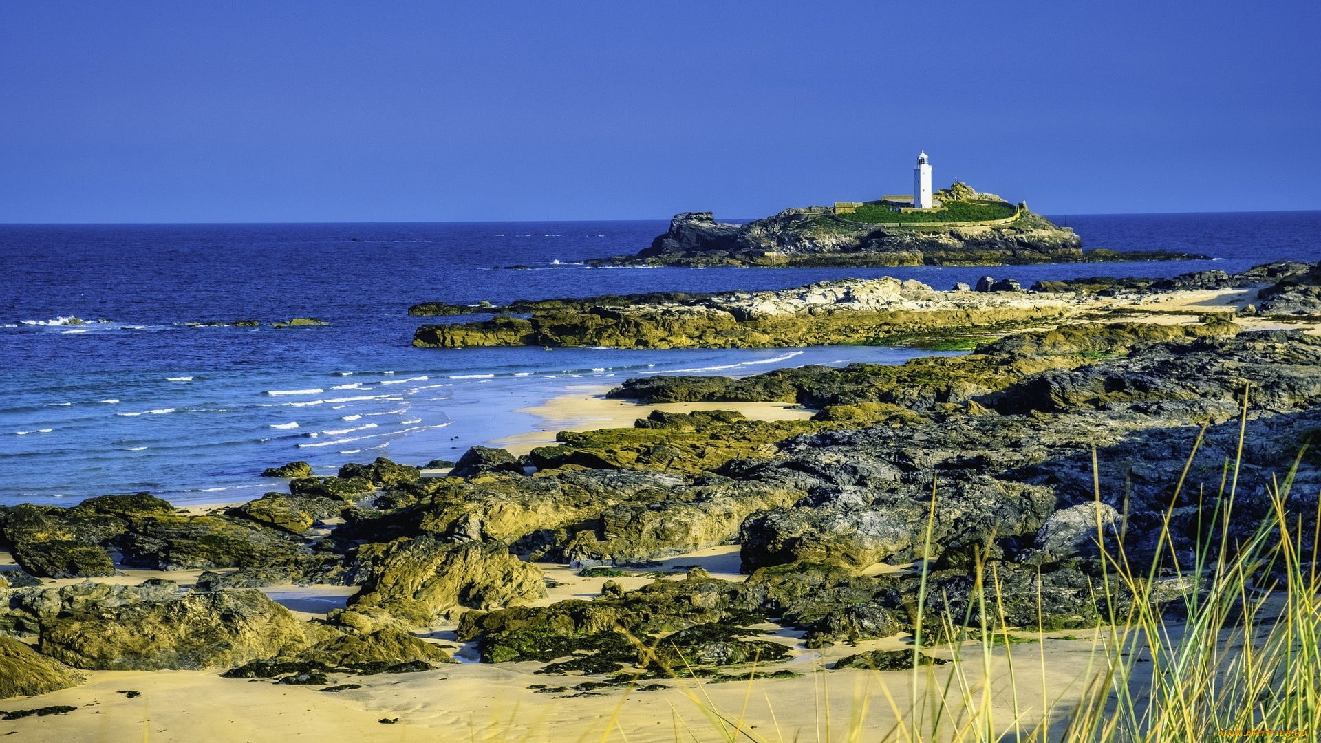 godrevy, lighthouse, cornwall, england, природа, маяки, godrevy, lighthouse